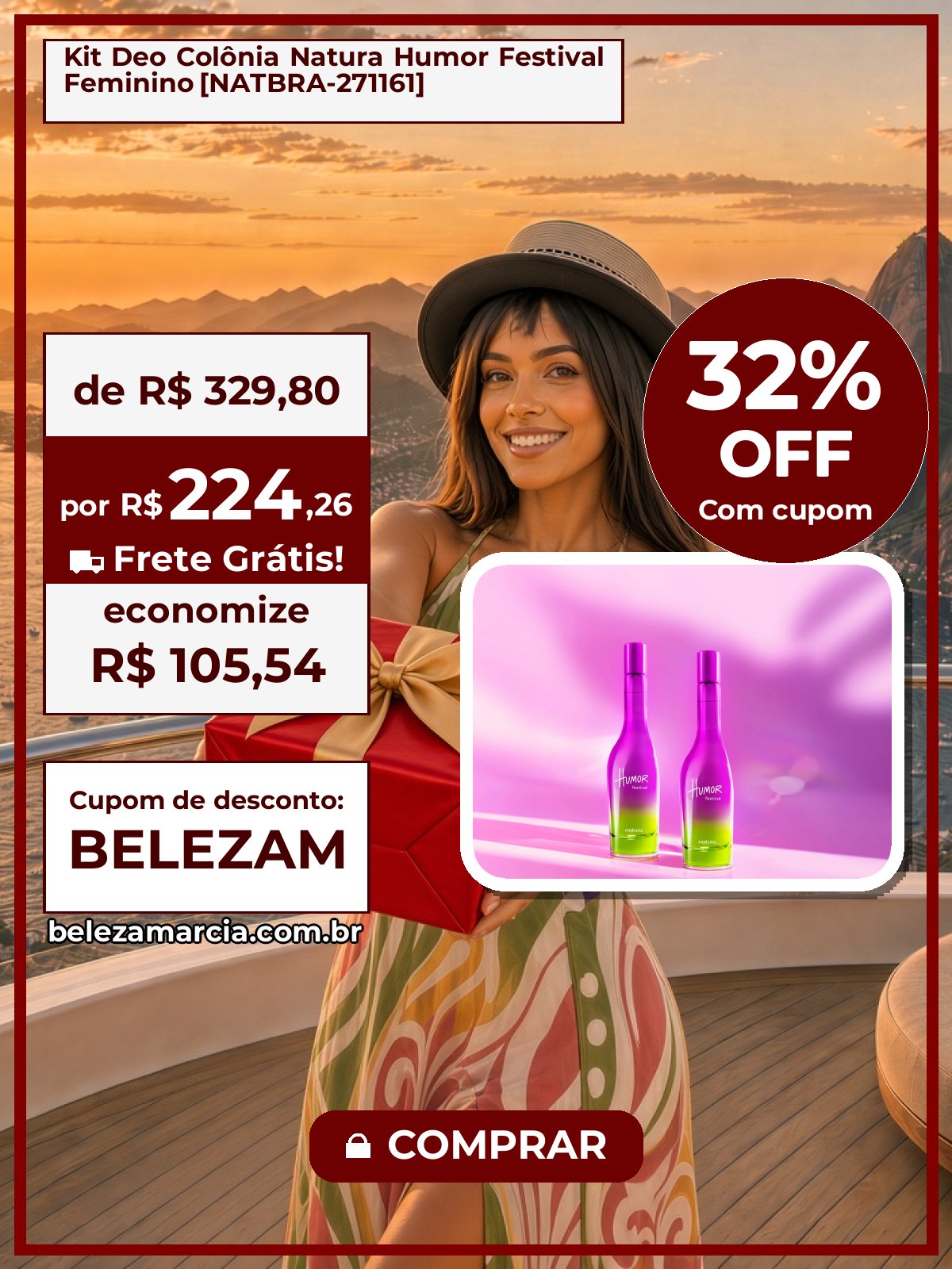 Kit Deo Colônia Natura Humor Festival Feminino [NATBRA-271161]