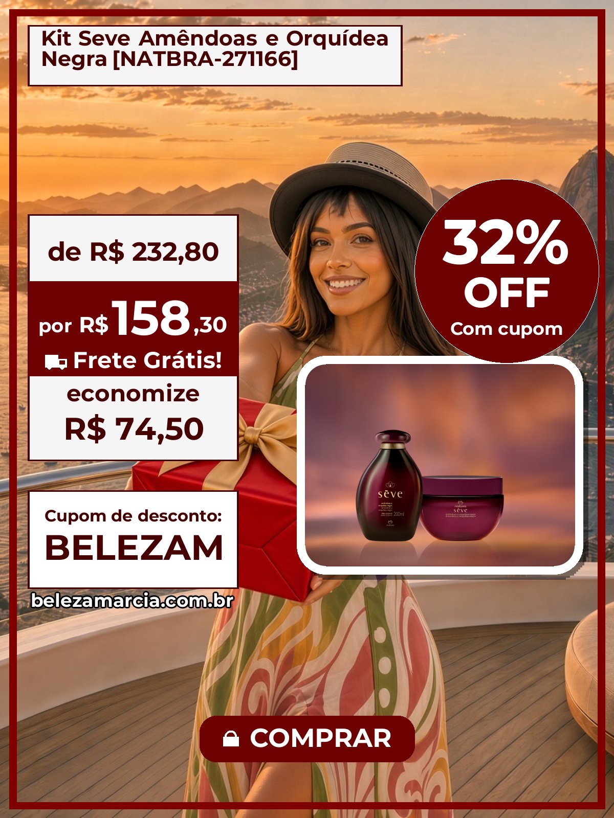 Kit Seve Amêndoas e Orquídea Negra [NATBRA-271166]