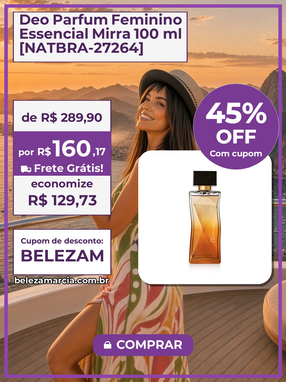 Deo Parfum Feminino Essencial Mirra 100 ml [NATBRA-27264]