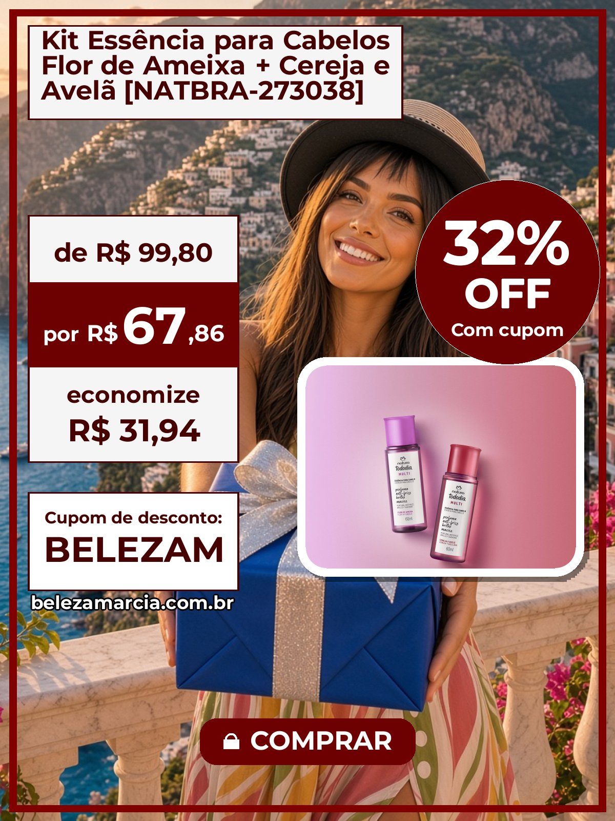 Kit Essência para Cabelos Flor de Ameixa + Cereja e Avelã [NATBRA-273038]