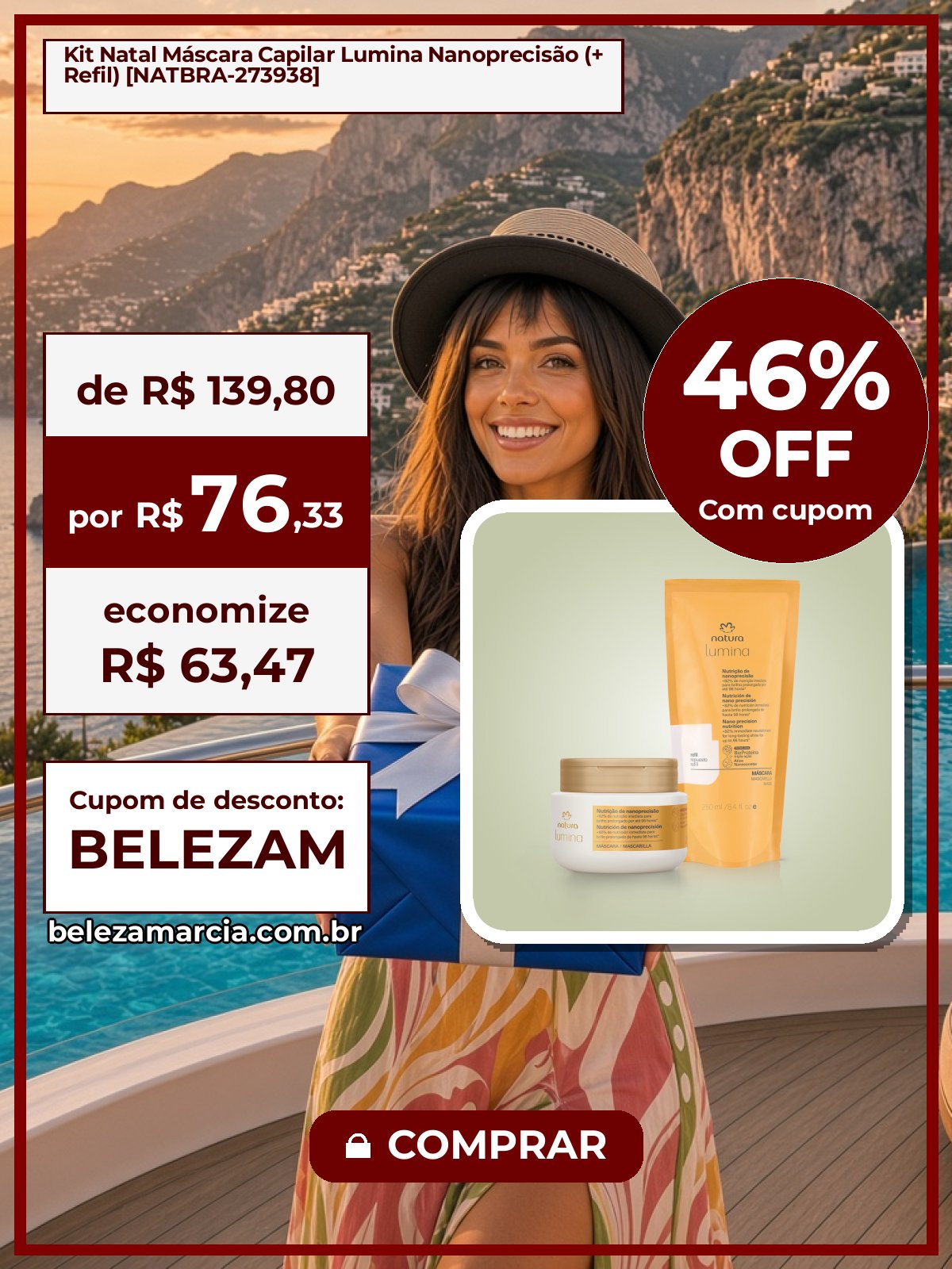Kit Natal Máscara Capilar Lumina Nanoprecisão (+ Refil) [NATBRA-273938]