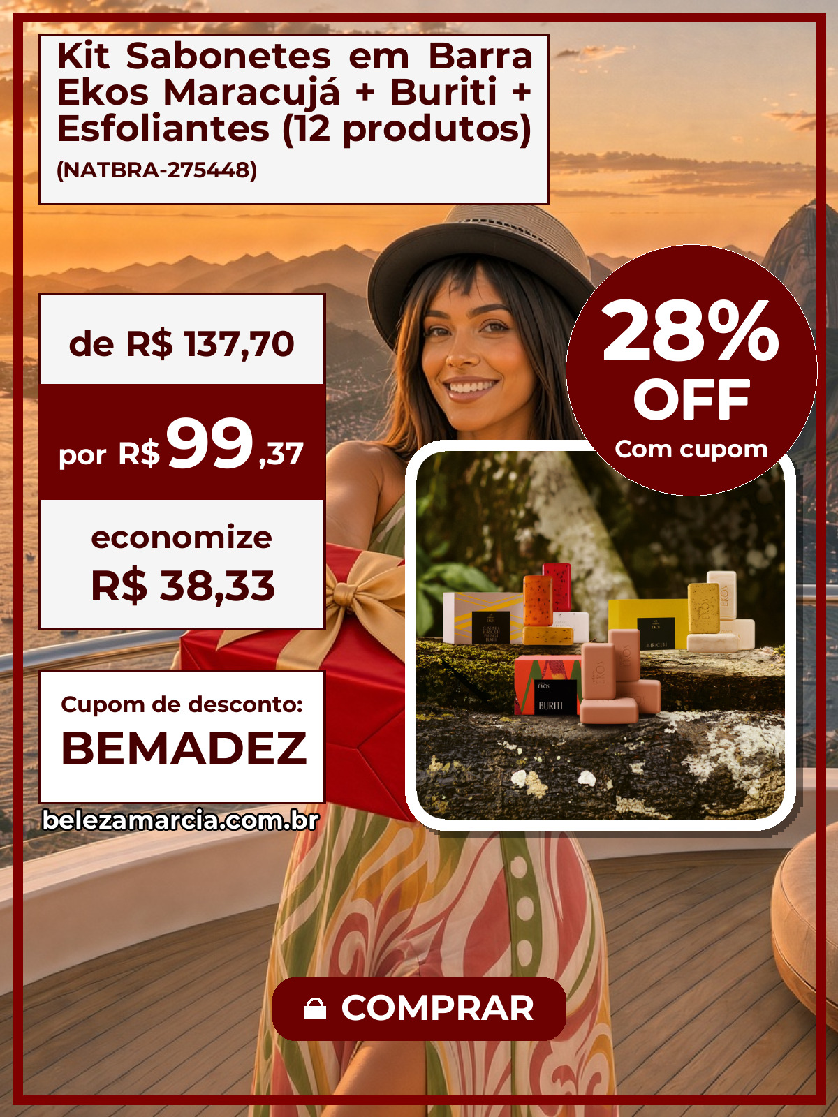 Kit Sabonetes em Barra Ekos Maracujá + Buriti + Esfoliantes (12 produtos)