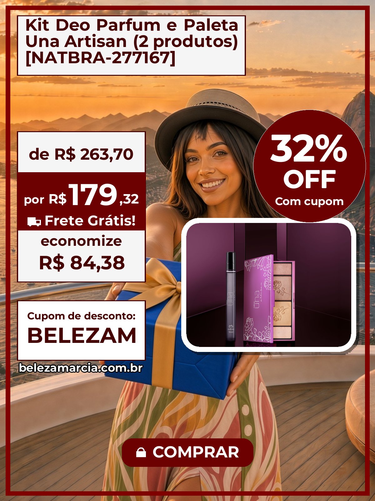 Kit Deo Parfum e Paleta Una Artisan (2 produtos) [NATBRA-277167]