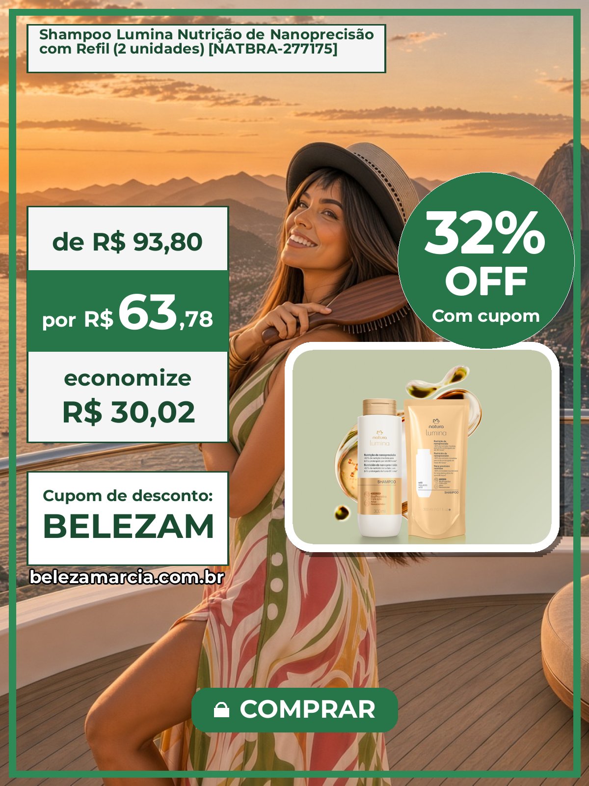 Shampoo Lumina Nutrição de Nanoprecisão com Refil (2 unidades) [NATBRA-277175]
