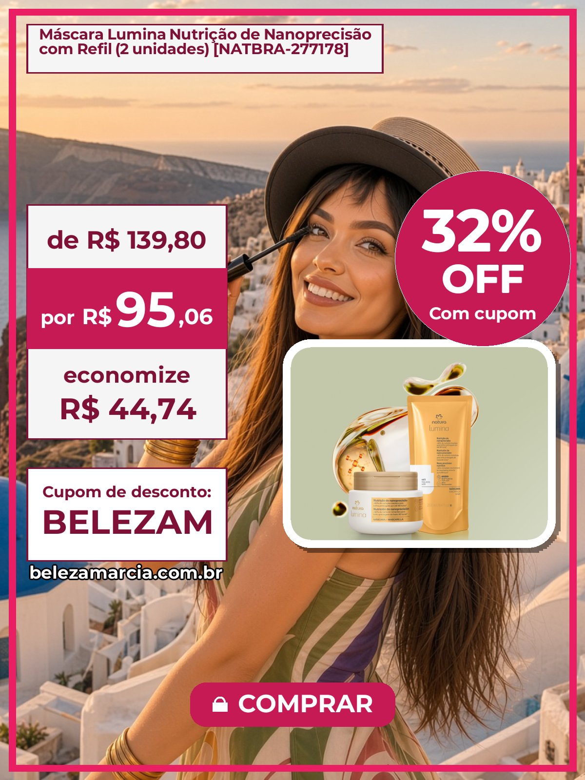 Máscara Lumina Nutrição de Nanoprecisão com Refil (2 unidades) [NATBRA-277178]