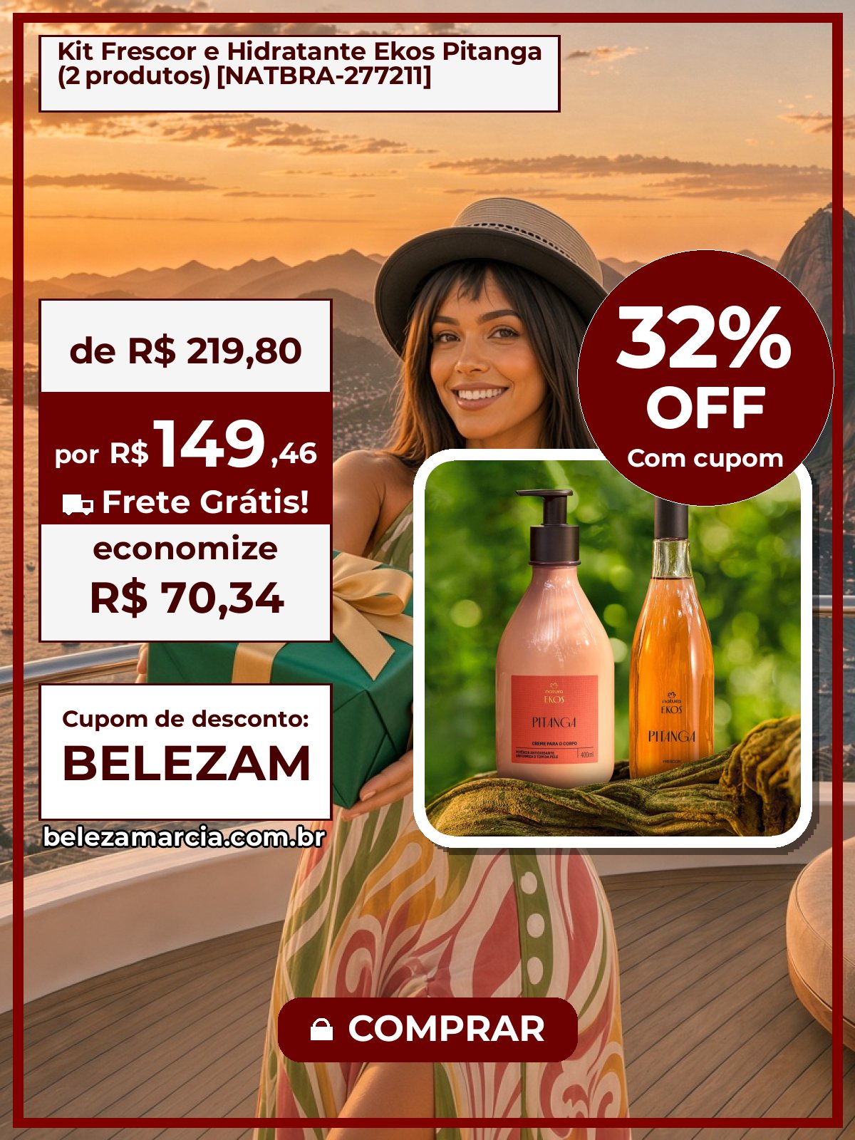 Kit Frescor e Hidratante Ekos Pitanga (2 produtos) [NATBRA-277211]