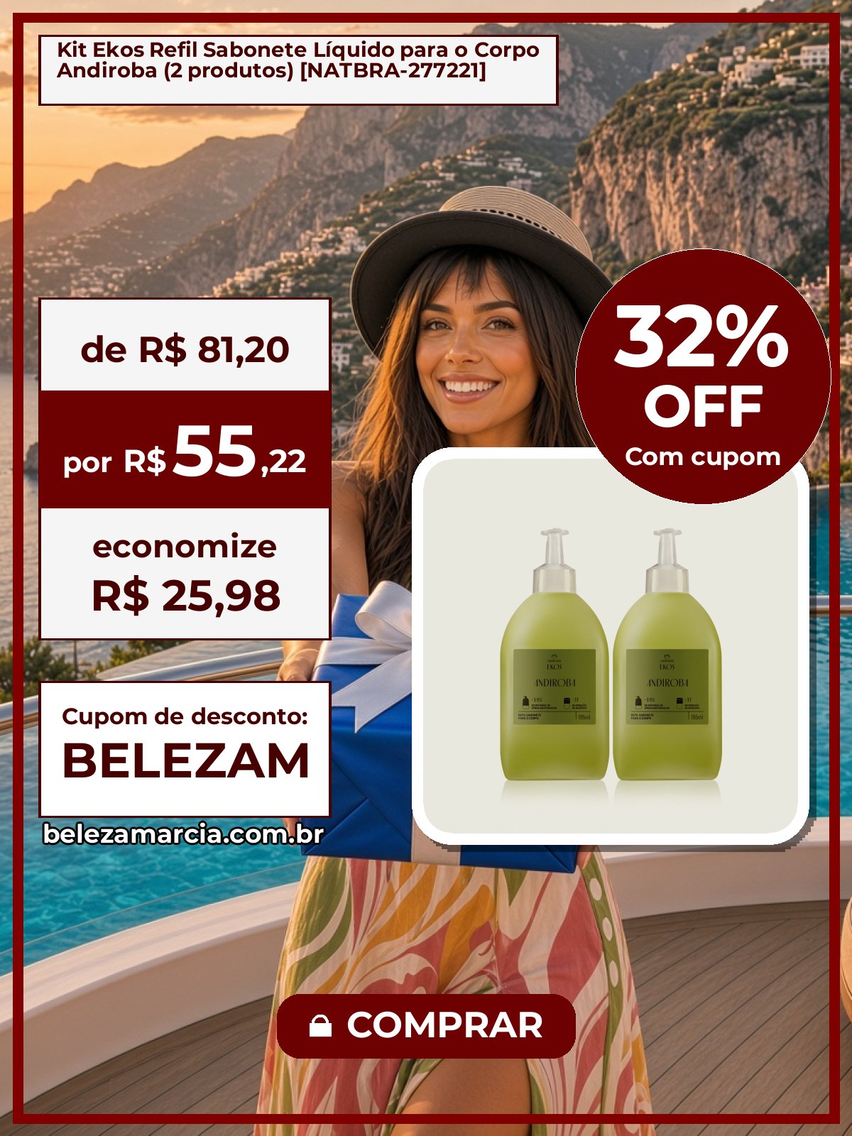 Kit Ekos Refil Sabonete Líquido para o Corpo Andiroba (2 produtos) [NATBRA-277221]