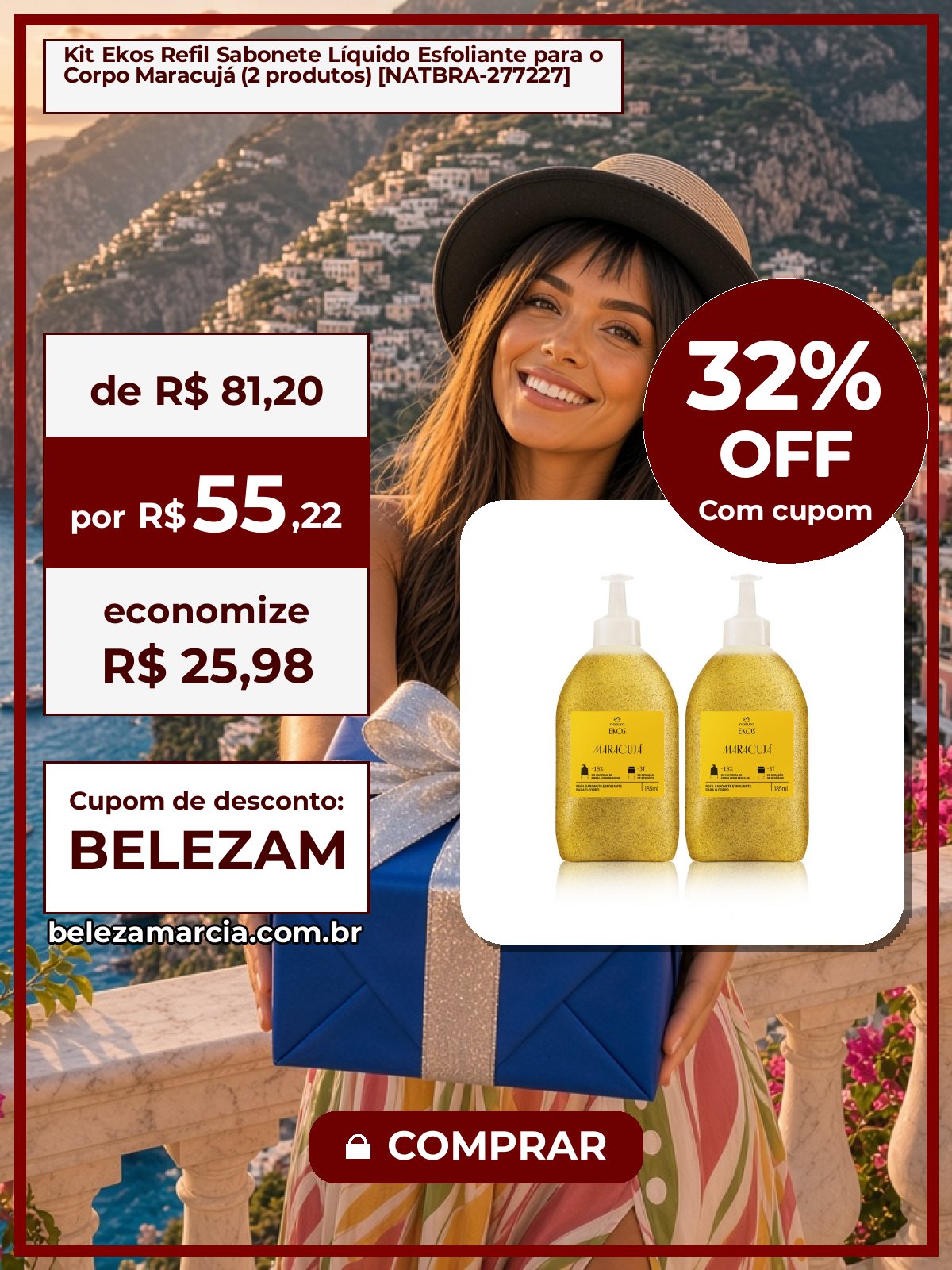 Kit Ekos Refil Sabonete Líquido Esfoliante para o Corpo Maracujá (2 produtos) [NATBRA-277227]