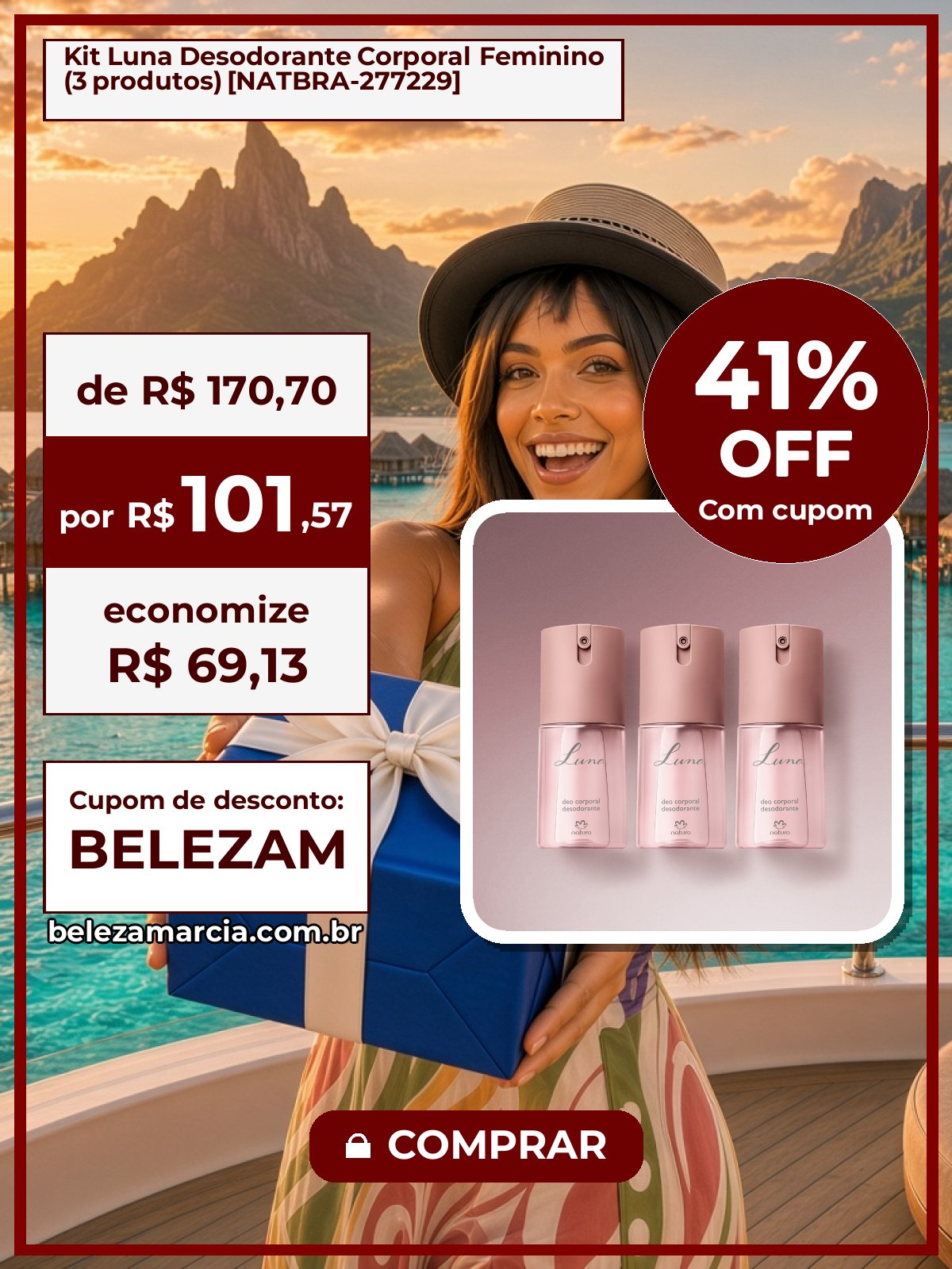 Kit Luna Desodorante Corporal Feminino (3 produtos) [NATBRA-277229]