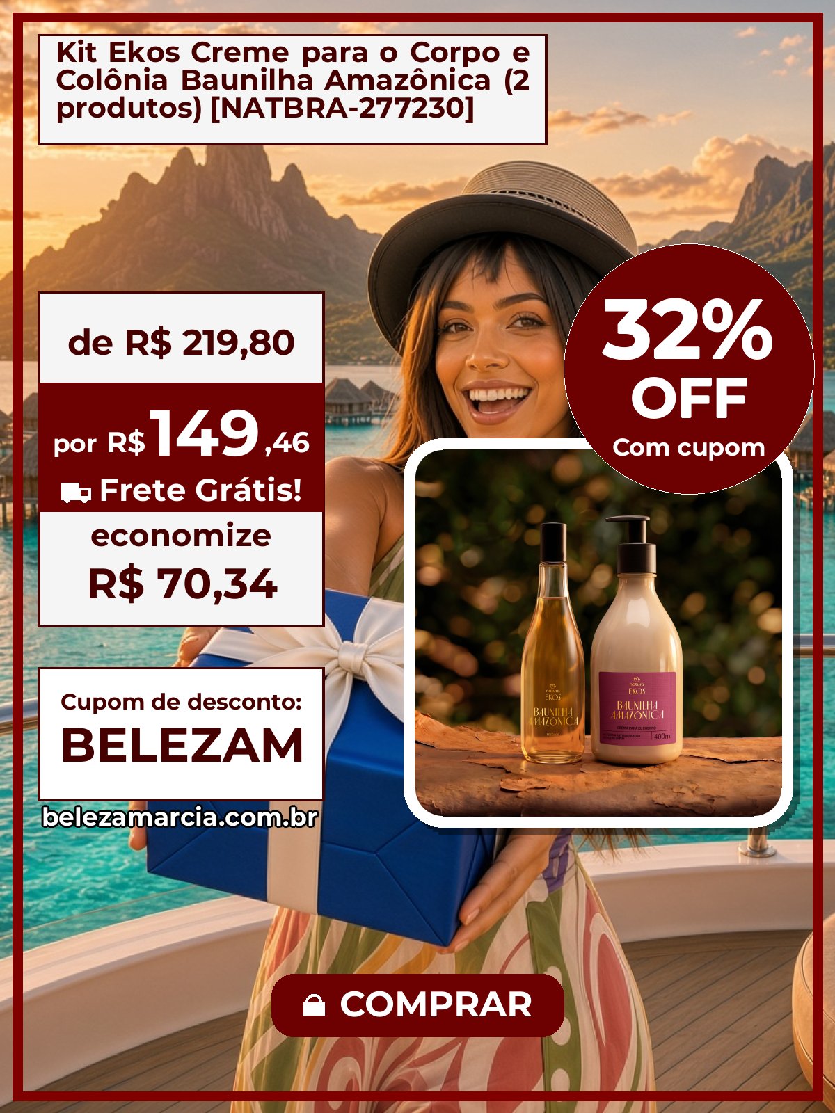 Kit Ekos Creme para o Corpo e Colônia Baunilha Amazônica (2 produtos) [NATBRA-277230]