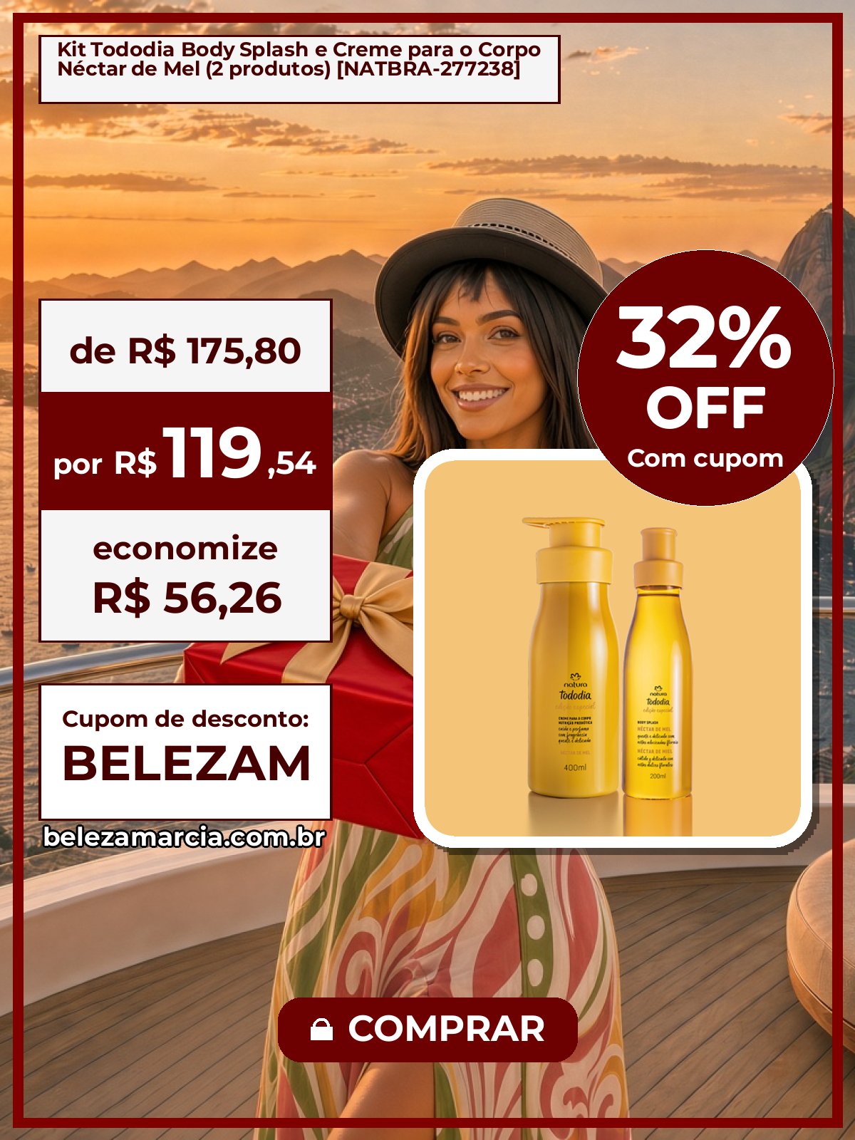 Kit Tododia Body Splash e Creme para o Corpo Néctar de Mel (2 produtos) [NATBRA-277238]