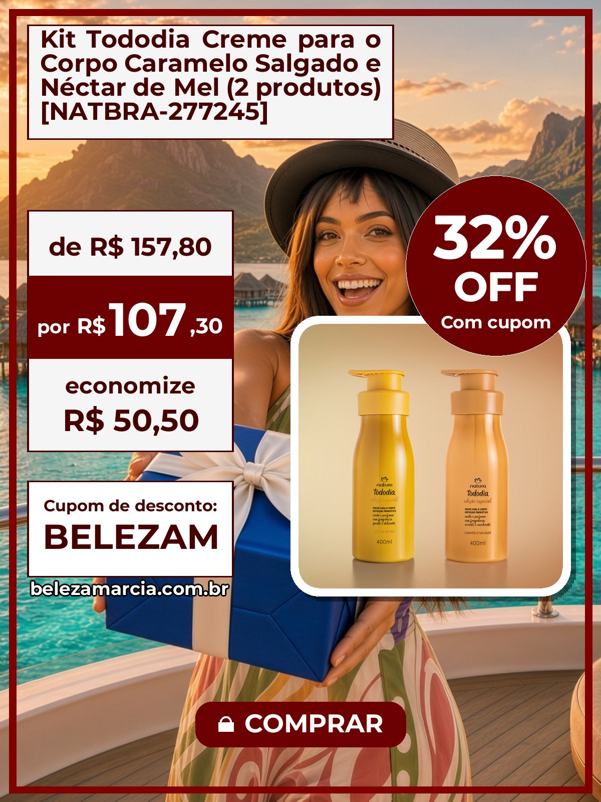 Kit Tododia Creme para o Corpo Caramelo Salgado e Néctar de Mel (2 produtos) [NATBRA-277245]
