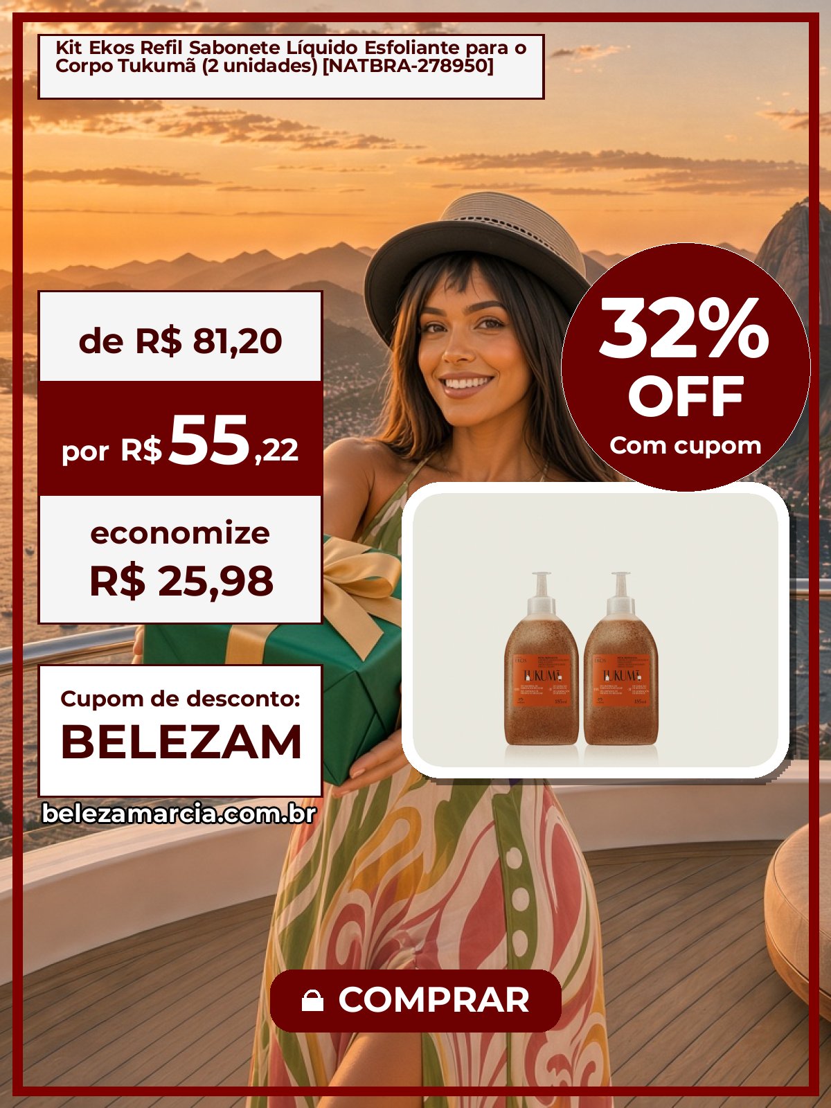 Kit Ekos Refil Sabonete Líquido Esfoliante para o Corpo Tukumã (2 unidades) [NATBRA-278950]