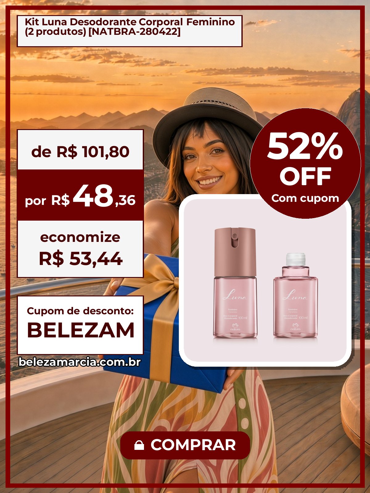Kit Luna Desodorante Corporal Feminino (2 produtos) [NATBRA-280422]