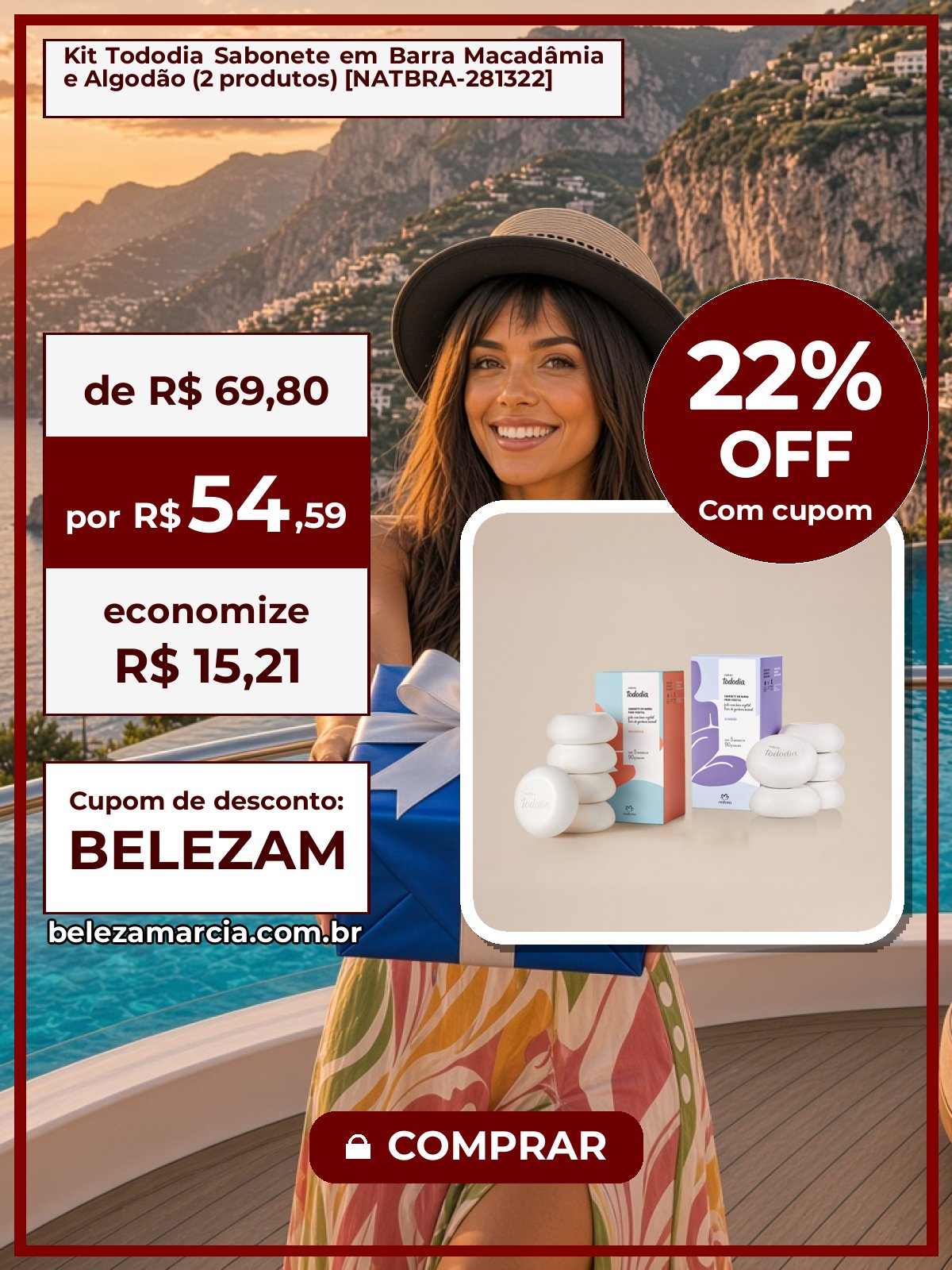 Kit Tododia Sabonete em Barra Macadâmia e Algodão (2 produtos) [NATBRA-281322]