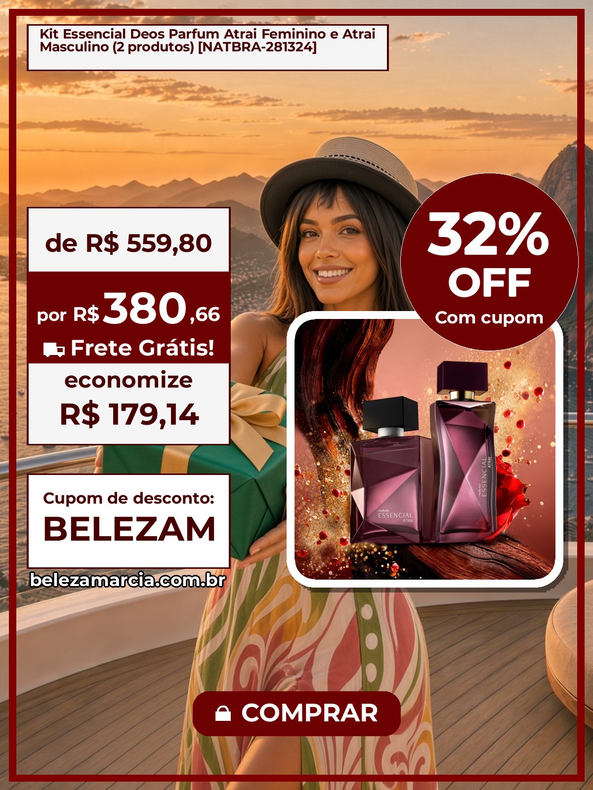 Kit Essencial Deos Parfum Atrai Feminino e Atrai Masculino (2 produtos) [NATBRA-281324]