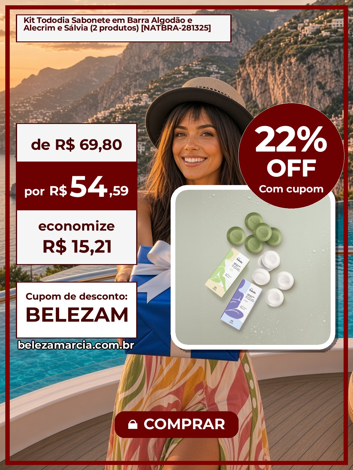 Kit Tododia Sabonete em Barra Algodão e Alecrim e Sálvia (2 produtos) [NATBRA-281325]