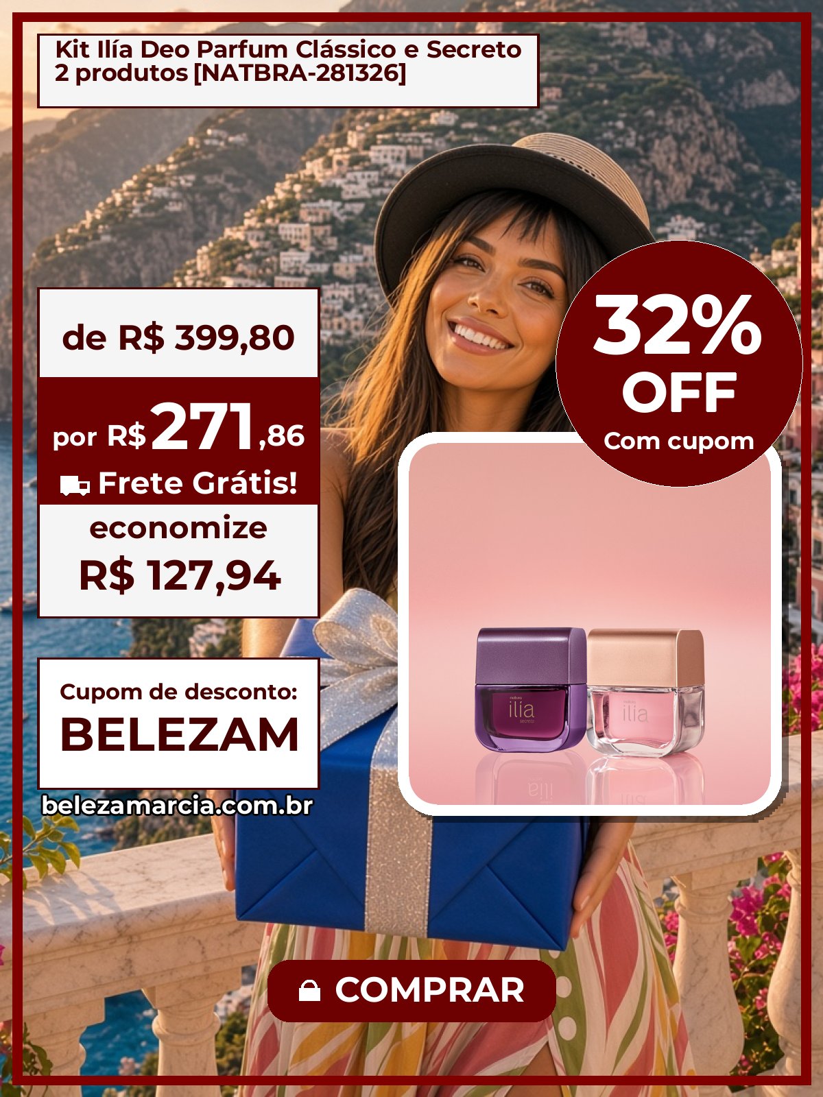 Kit Ilía Deo Parfum Clássico e Secreto 2 produtos [NATBRA-281326]