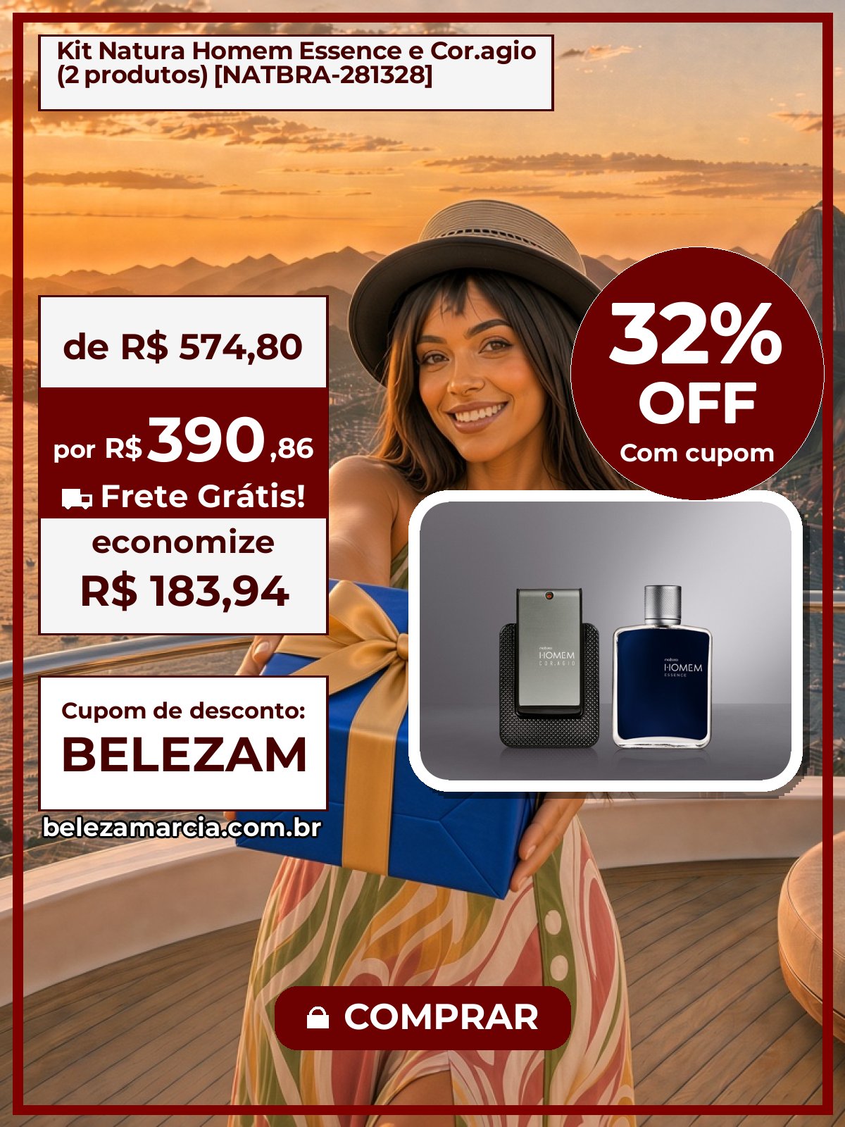 Kit Natura Homem Essence e Cor.agio (2 produtos) [NATBRA-281328]