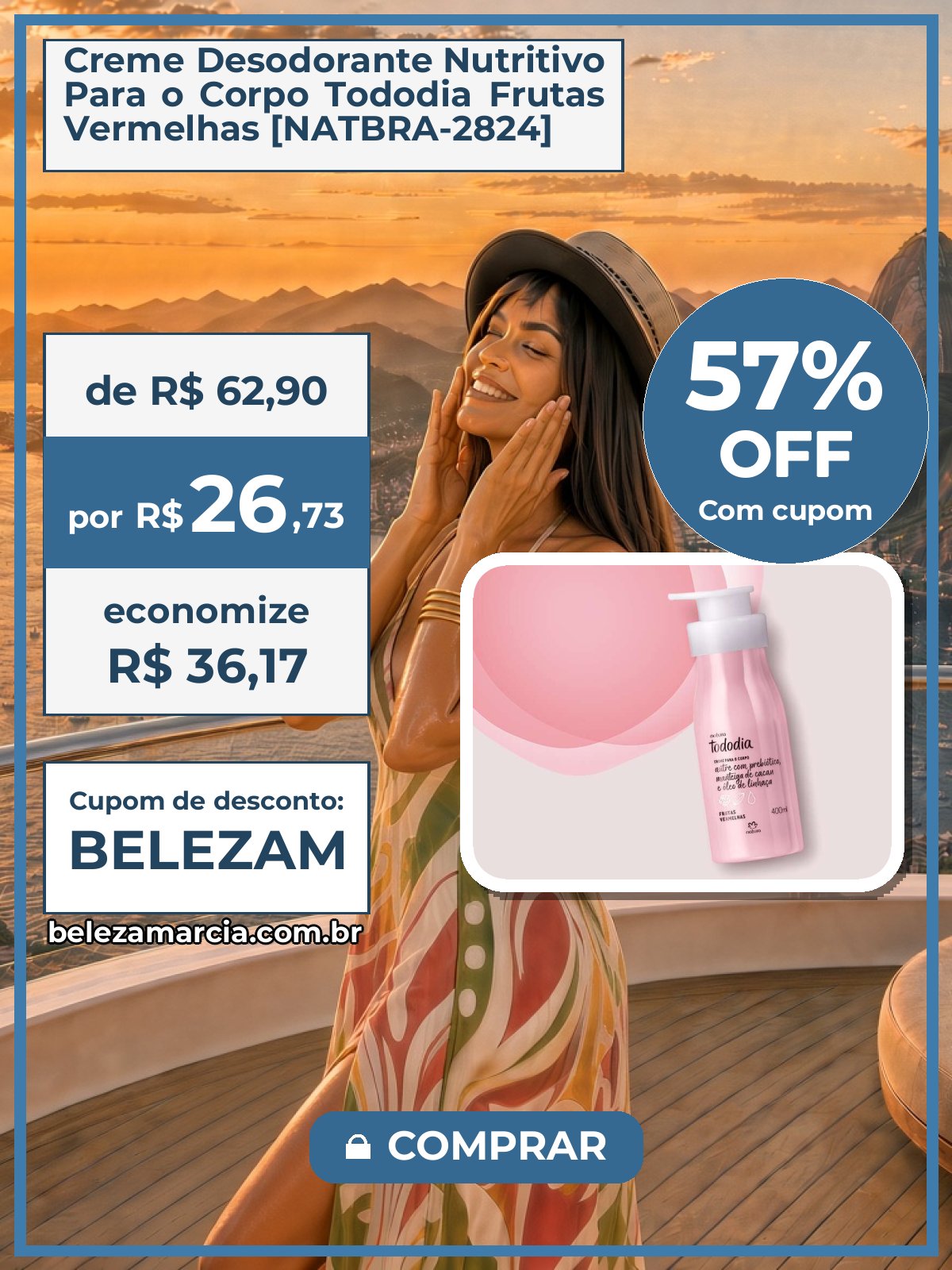 Creme Desodorante Nutritivo Para o Corpo Tododia Frutas Vermelhas [NATBRA-2824]