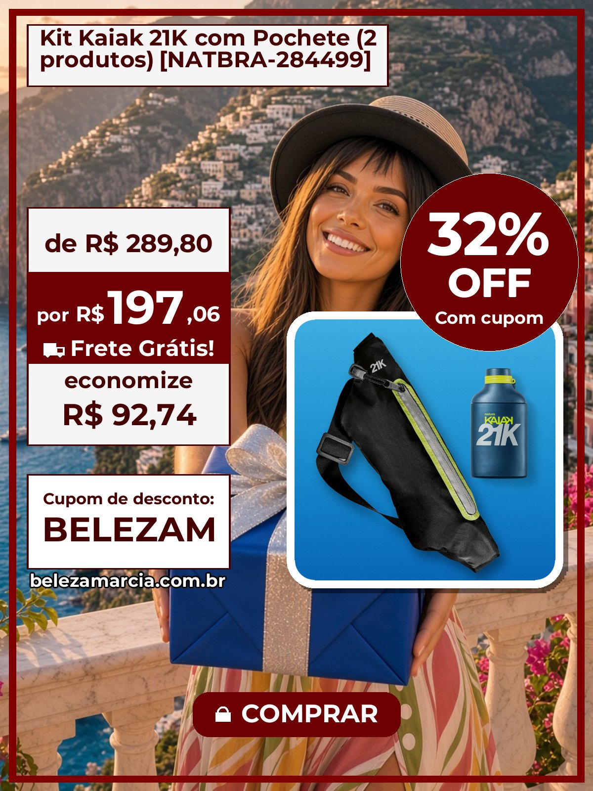 Kit Kaiak 21K com Pochete (2 produtos) [NATBRA-284499]