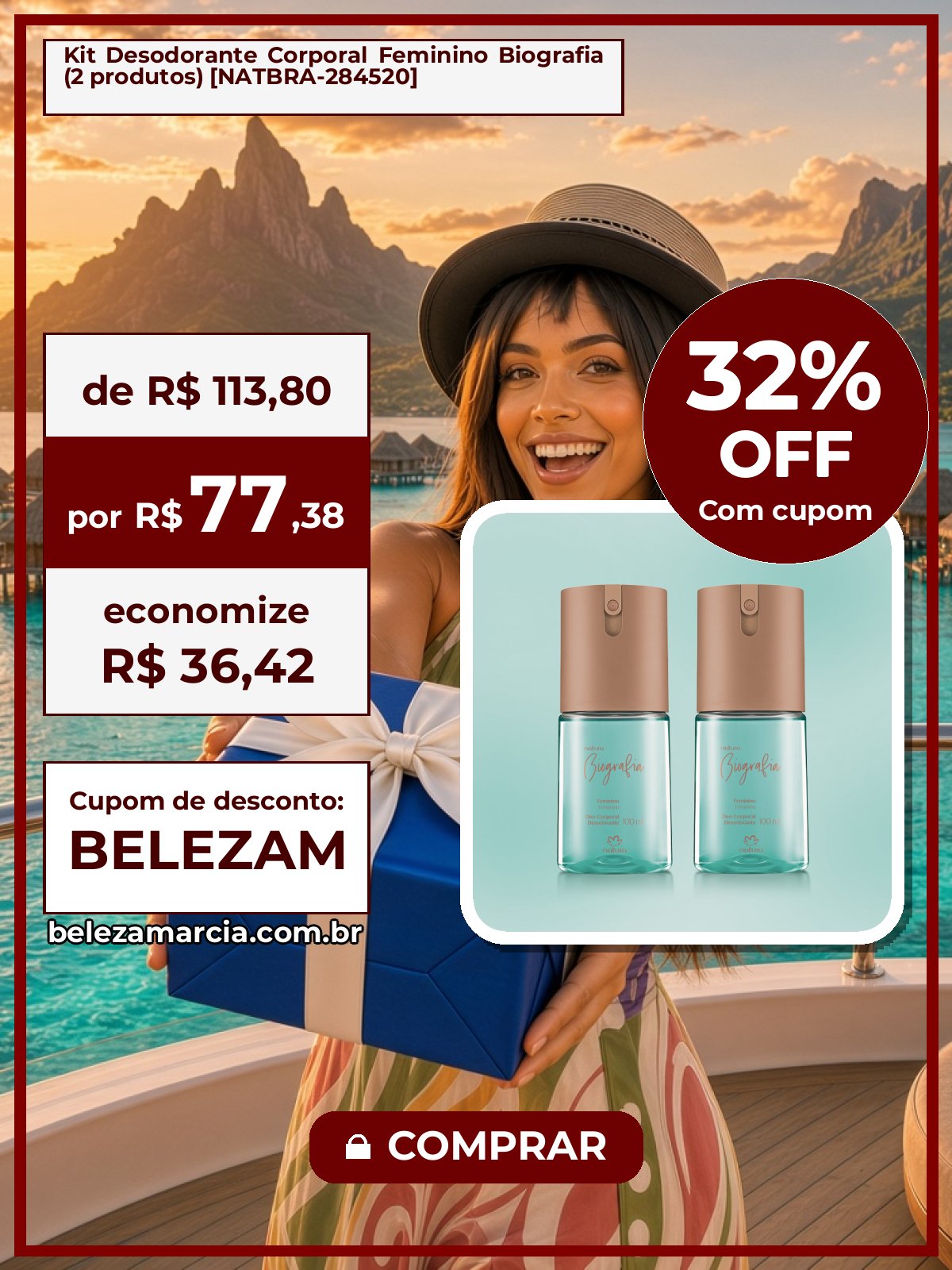 Kit Desodorante Corporal Feminino Biografia (2 produtos) [NATBRA-284520]