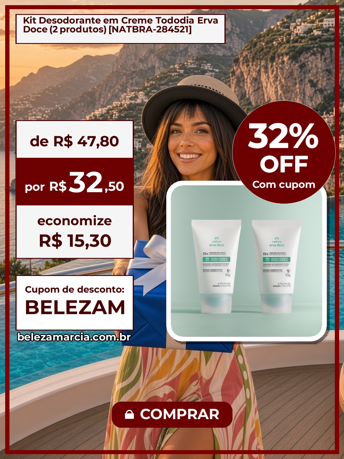 Kit Desodorante em Creme Tododia Erva Doce (2 produtos) [NATBRA-284521]
