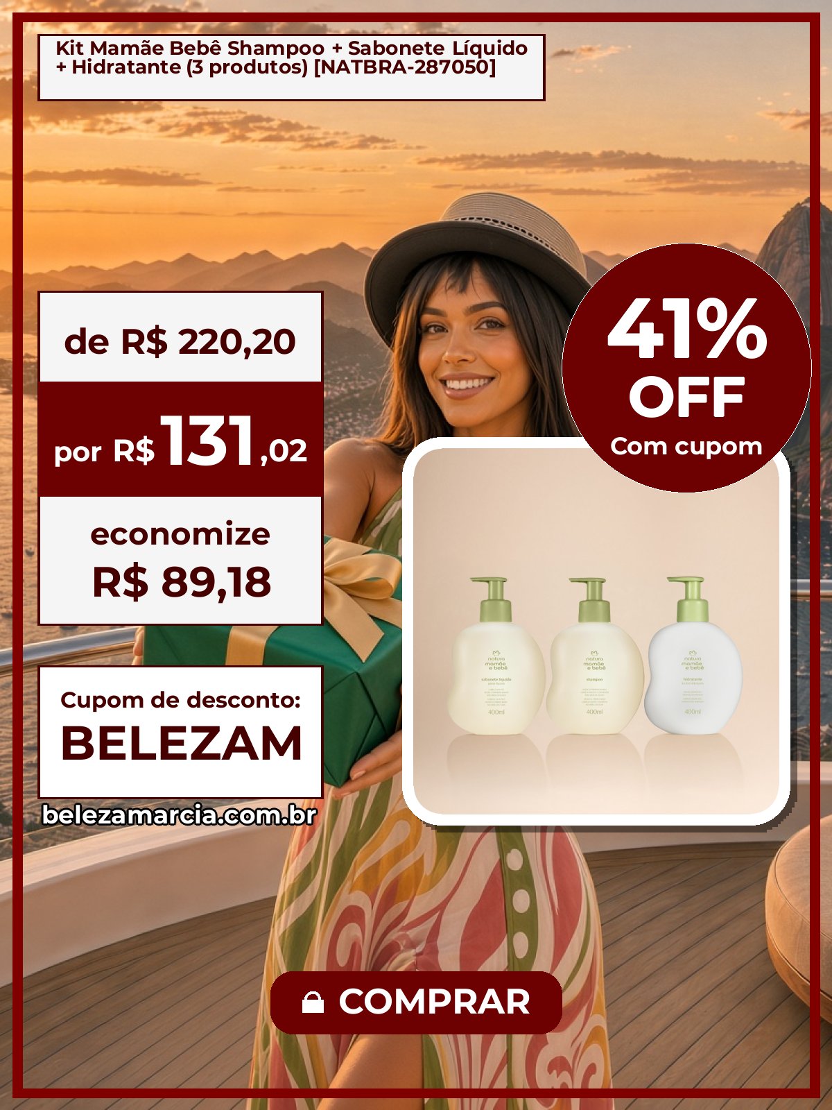 Kit Mamãe Bebê Shampoo + Sabonete Líquido + Hidratante (3 produtos) [NATBRA-287050]