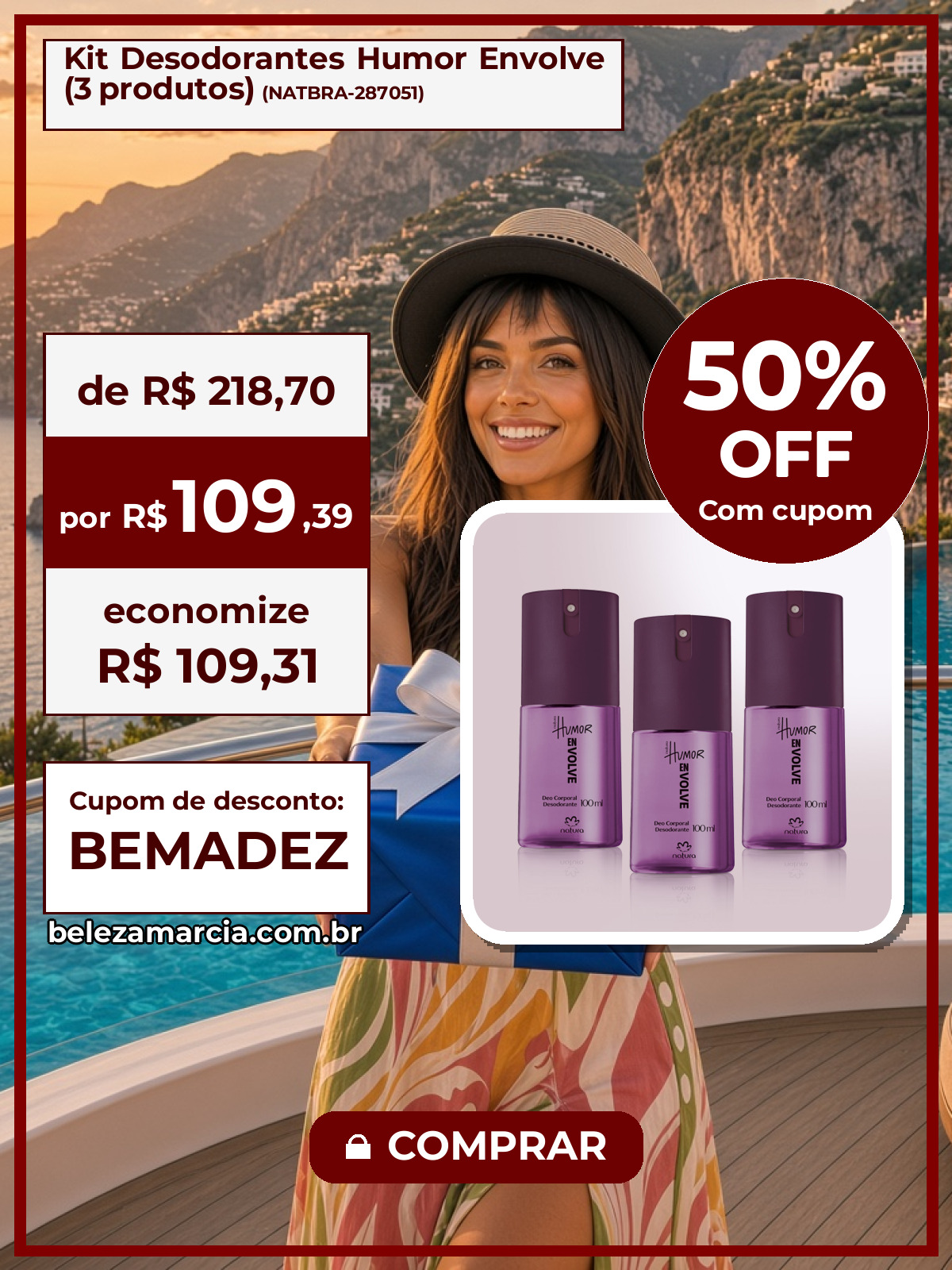 Kit Desodorantes Humor Envolve (3 produtos)