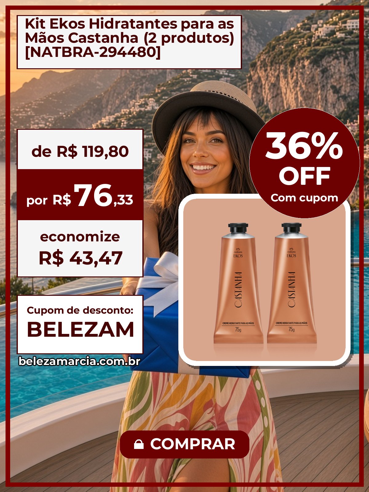 Kit Ekos Hidratantes para as Mãos Castanha (2 produtos) [NATBRA-294480]