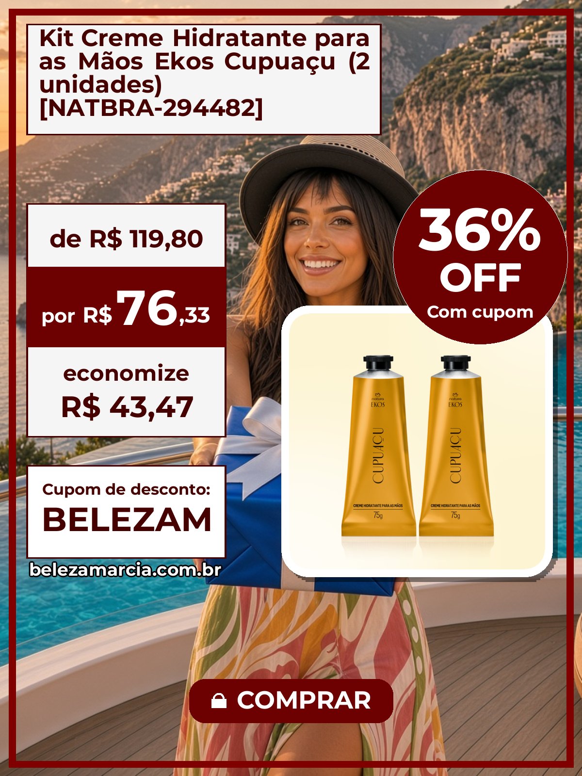 Kit Creme Hidratante para as Mãos Ekos Cupuaçu (2 unidades) [NATBRA-294482]