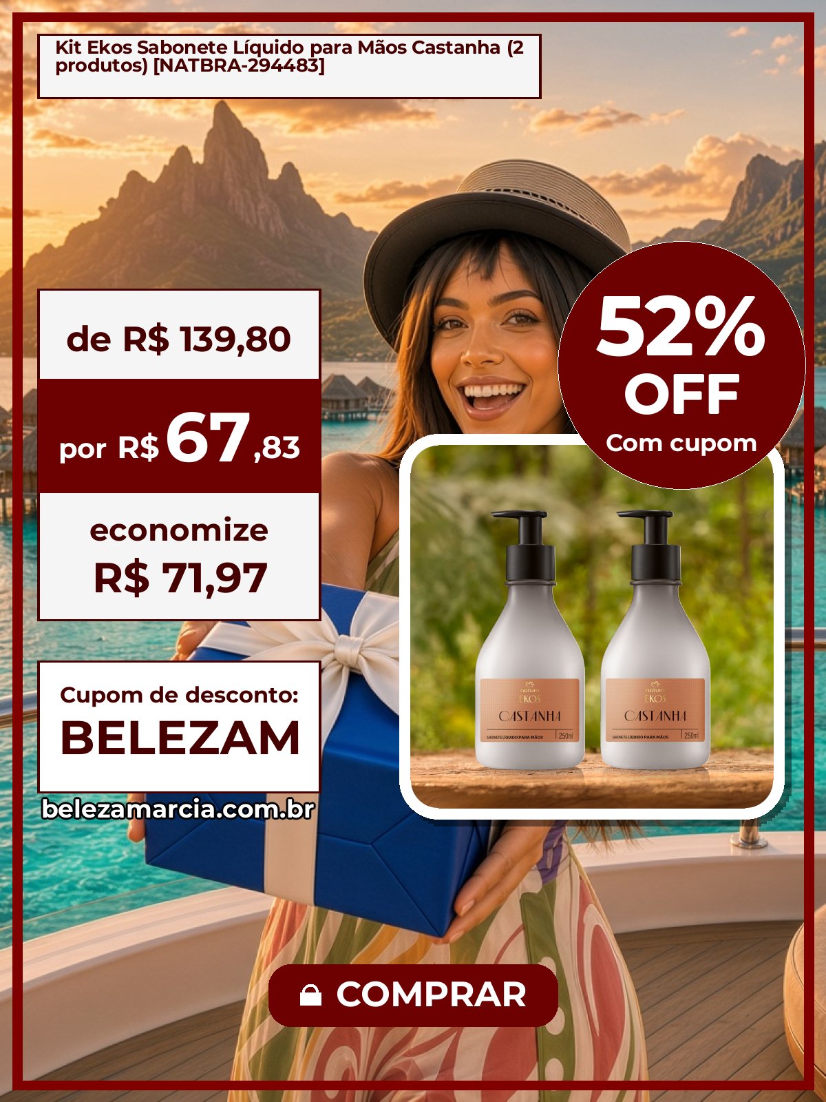 Kit Ekos Sabonete Líquido para Mãos Castanha (2 produtos) [NATBRA-294483]