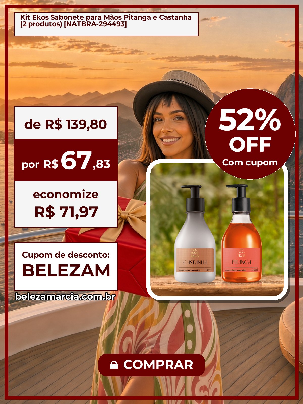Kit Ekos Sabonete para Mãos Pitanga e Castanha (2 produtos) [NATBRA-294493]