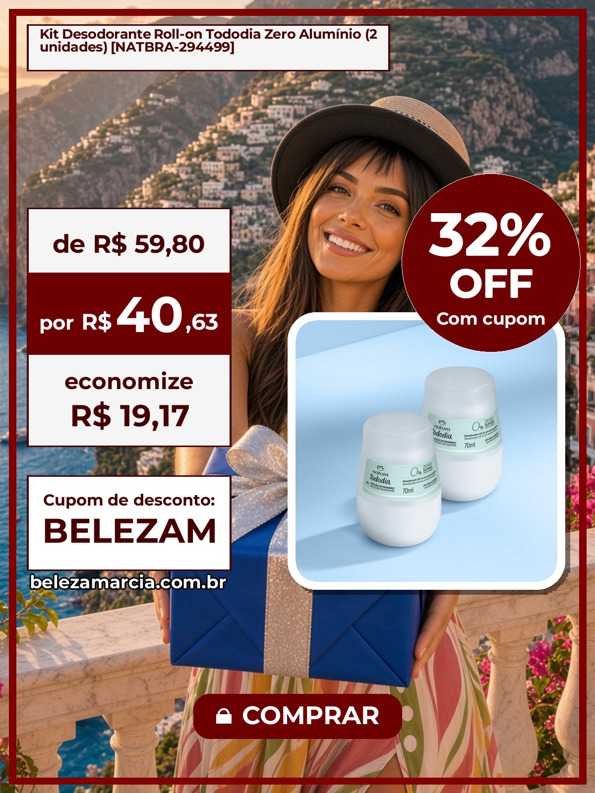 Kit Desodorante Roll-on Tododia Zero Alumínio (2 unidades) [NATBRA-294499]
