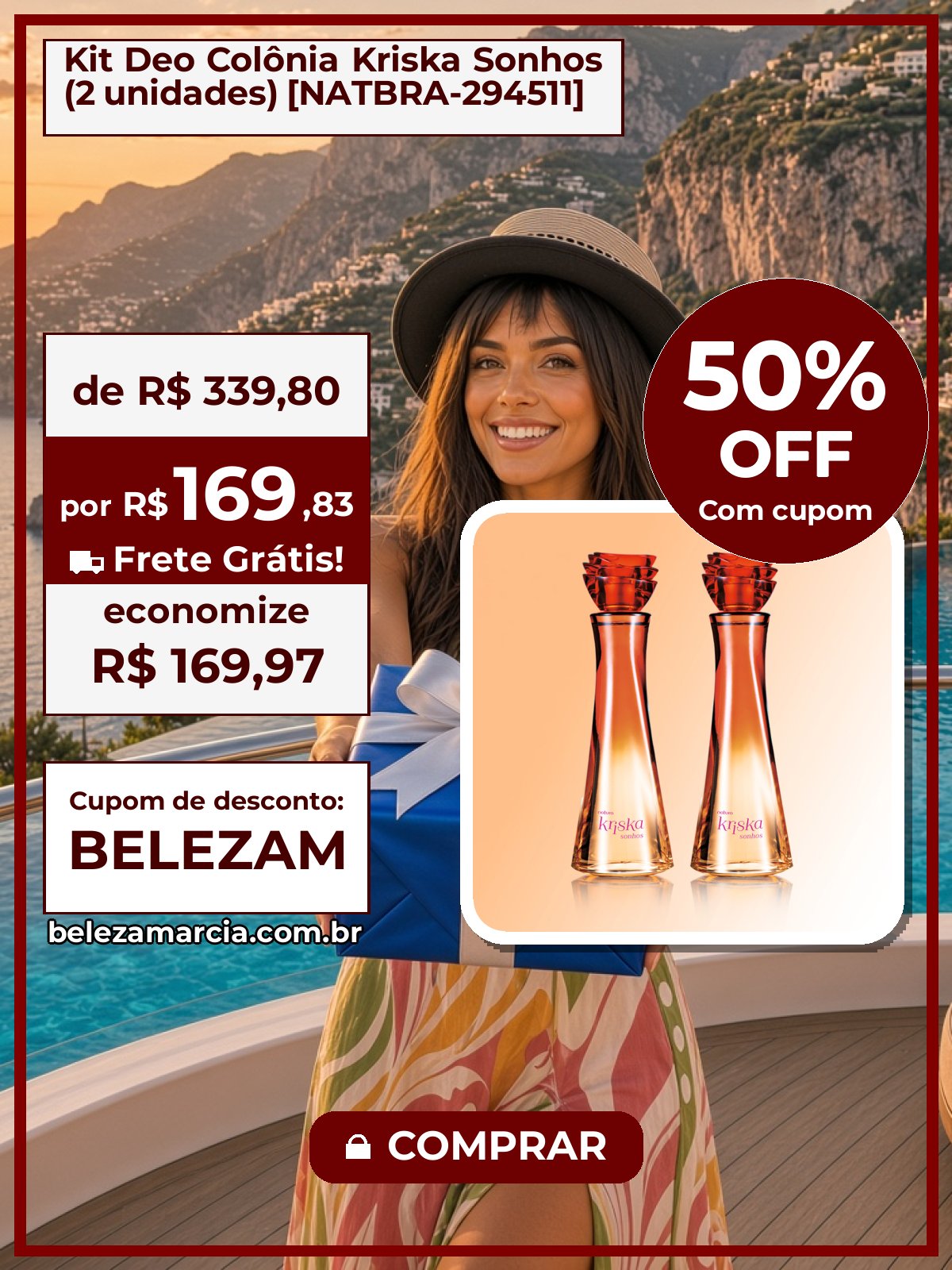 Kit Deo Colônia Kriska Sonhos (2 unidades) [NATBRA-294511]