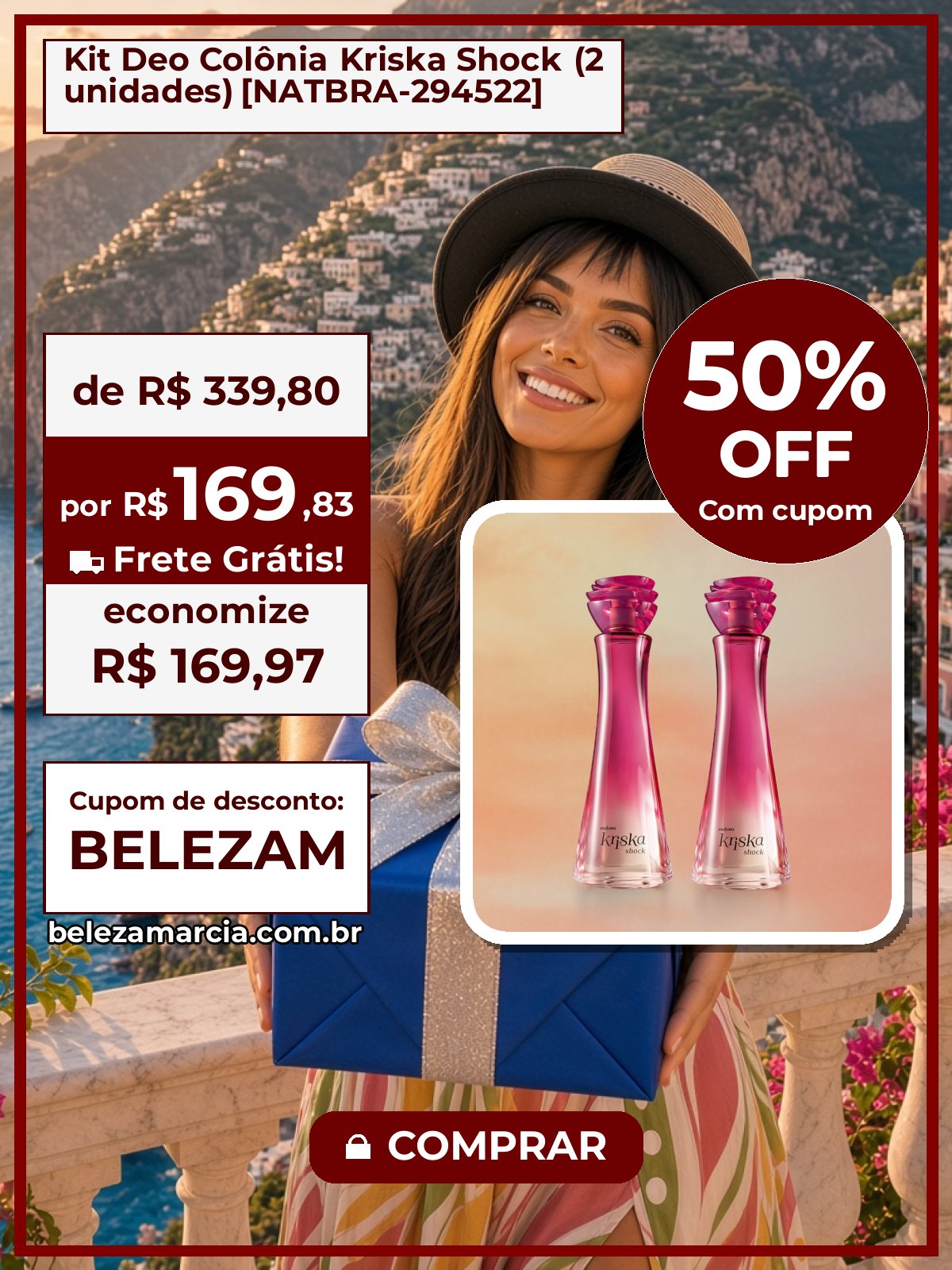 Kit Deo Colônia Kriska Shock (2 unidades) [NATBRA-294522]