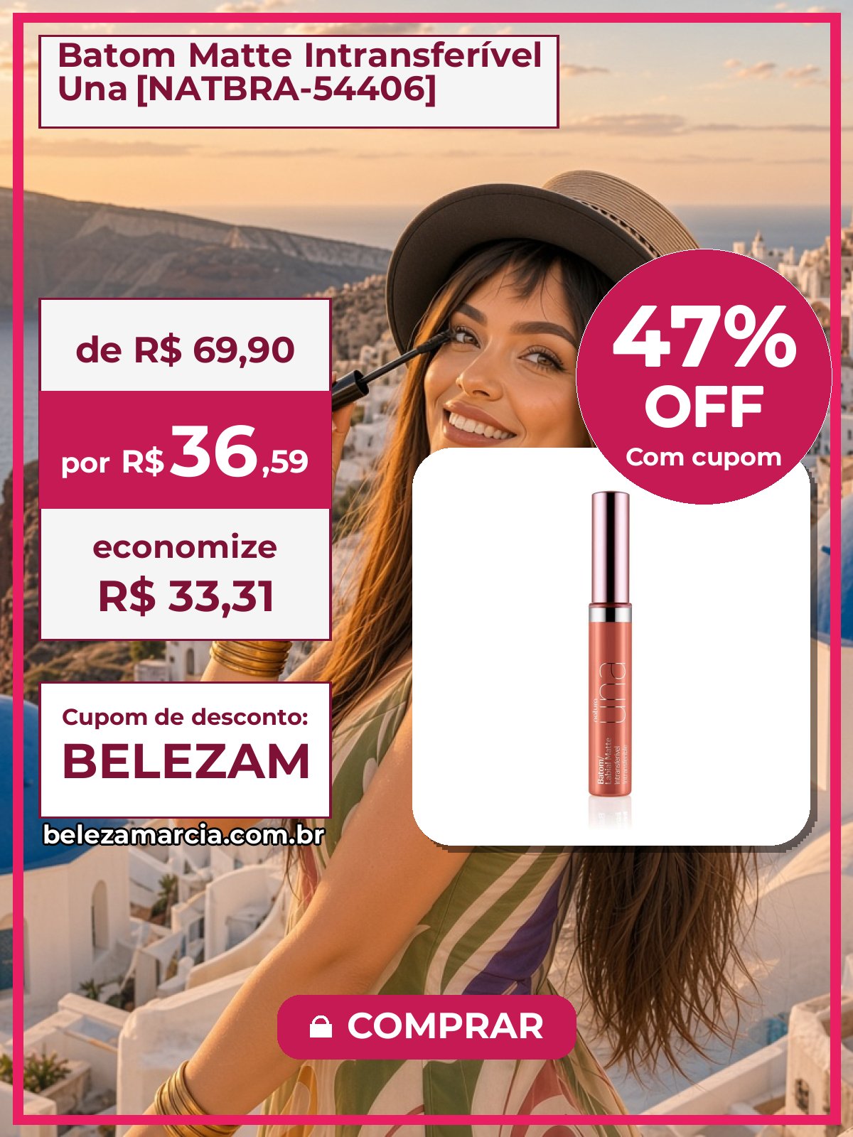 Batom Matte Intransferível Una [NATBRA-54406]