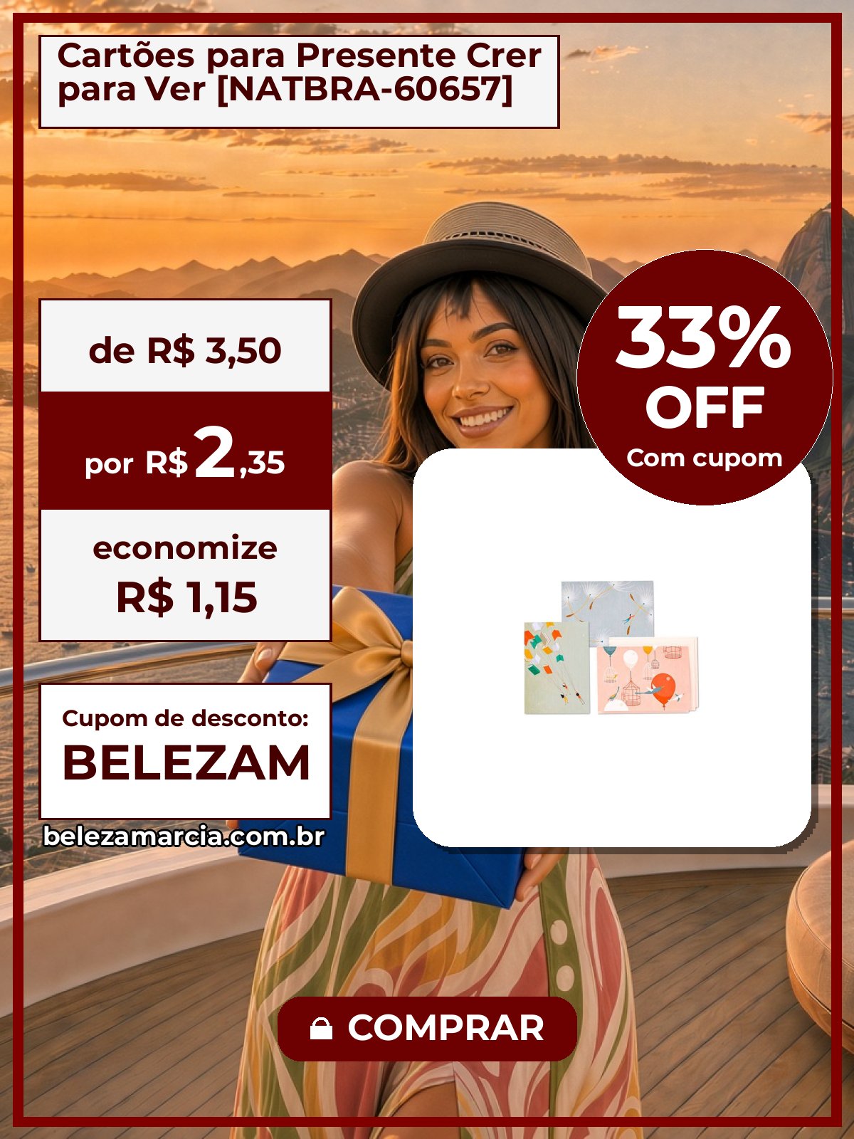 Cartões para Presente Crer para Ver [NATBRA-60657]