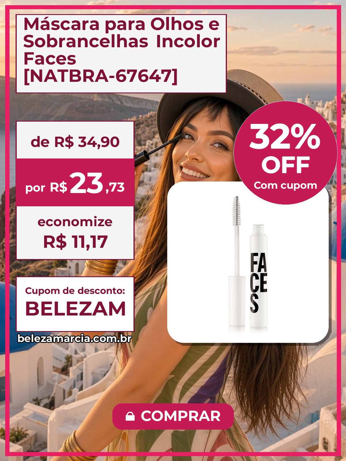 Máscara para Olhos e Sobrancelhas Incolor Faces [NATBRA-67647]