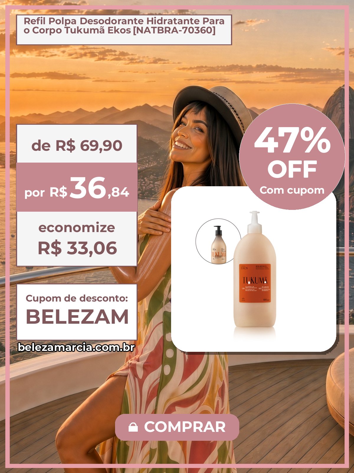 Refil Polpa Desodorante Hidratante Para o Corpo Tukumã Ekos [NATBRA-70360]