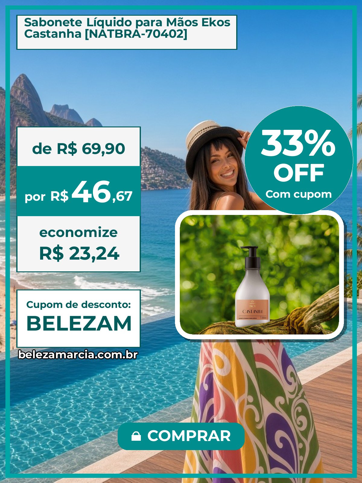 Sabonete Líquido para Mãos Ekos Castanha [NATBRA-70402]