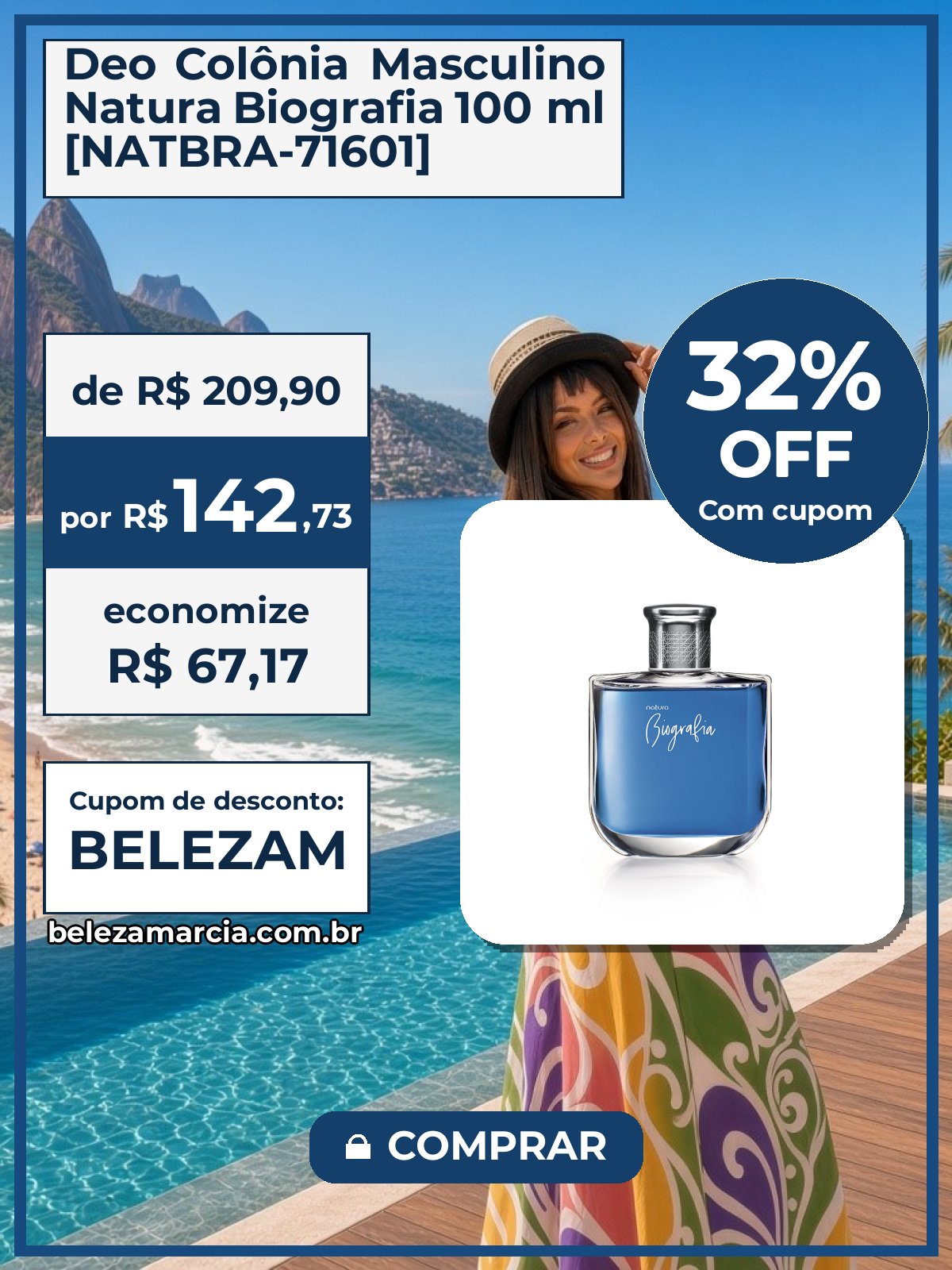 Deo Colônia Masculino Natura Biografia 100 ml [NATBRA-71601]