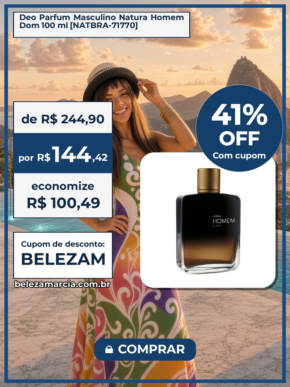 Deo Parfum Masculino Natura Homem Dom 100 ml [NATBRA-71770]