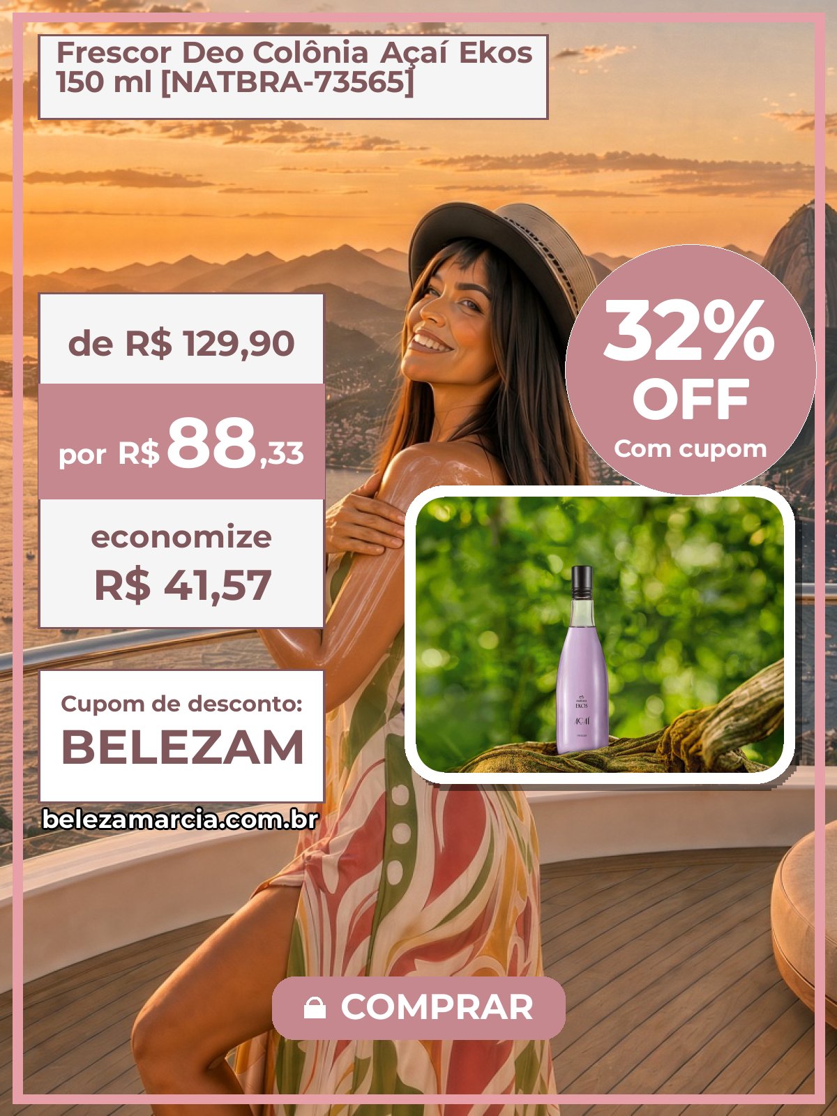 Frescor Deo Colônia Açaí Ekos 150 ml [NATBRA-73565]