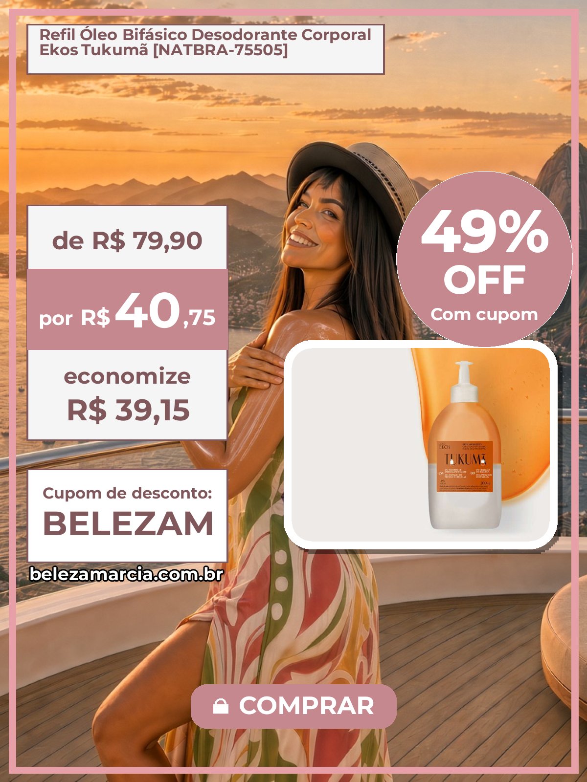 Refil Óleo Bifásico Desodorante Corporal Ekos Tukumã [NATBRA-75505]