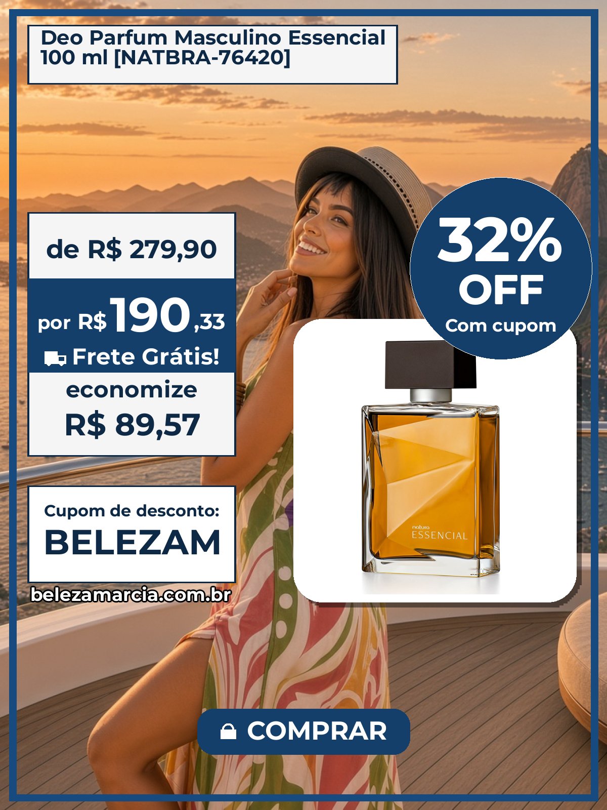 Deo Parfum Masculino Essencial 100 ml [NATBRA-76420]