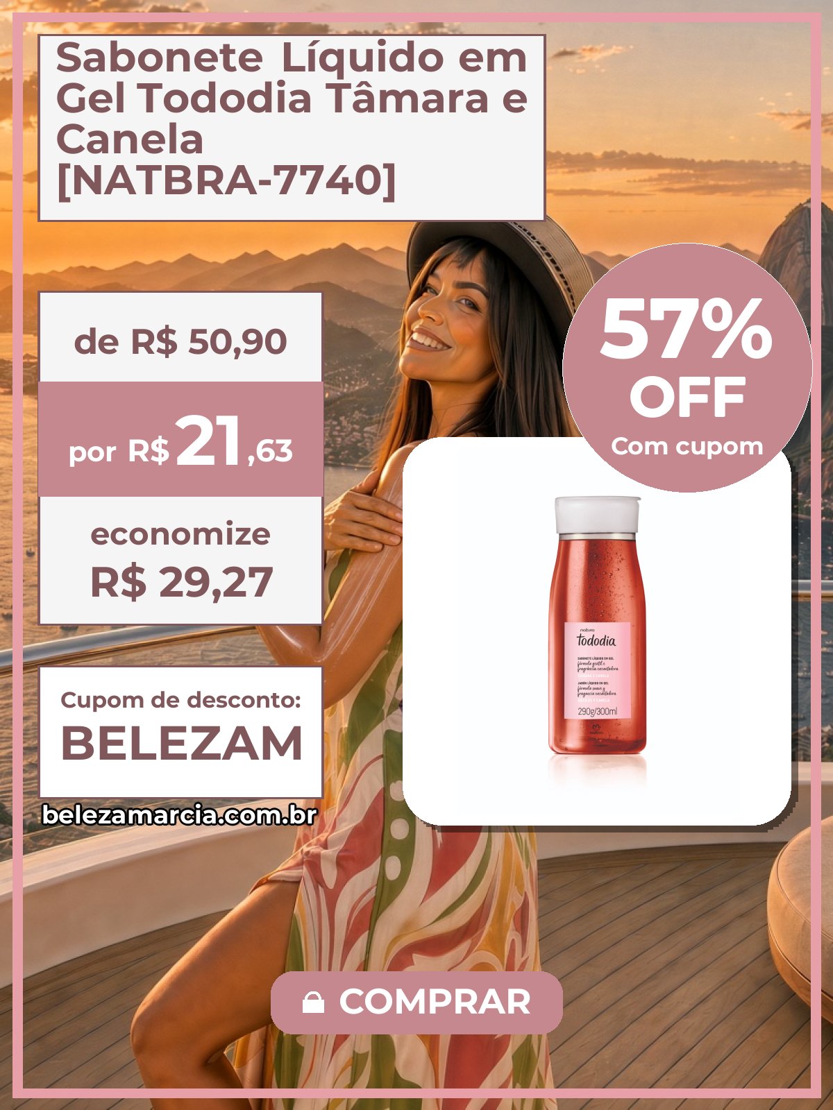 Sabonete Líquido em Gel Tododia Tâmara e Canela [NATBRA-7740]