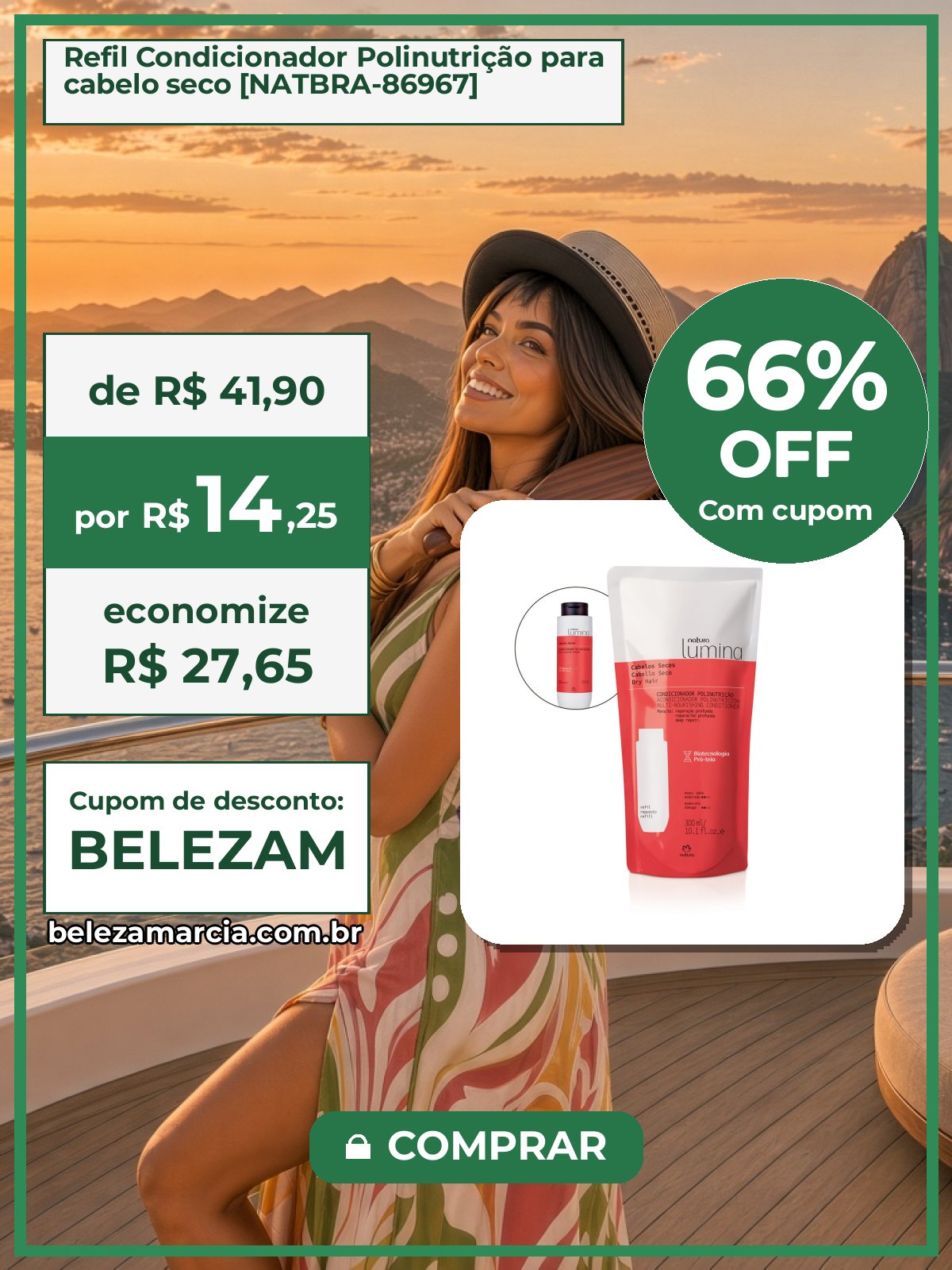 Refil Condicionador Polinutrição para cabelo seco [NATBRA-86967]