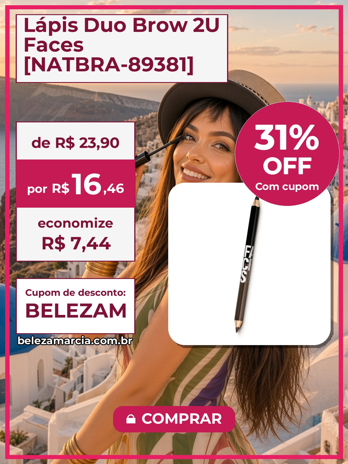 Lápis Duo Brow 2U Faces [NATBRA-89381]