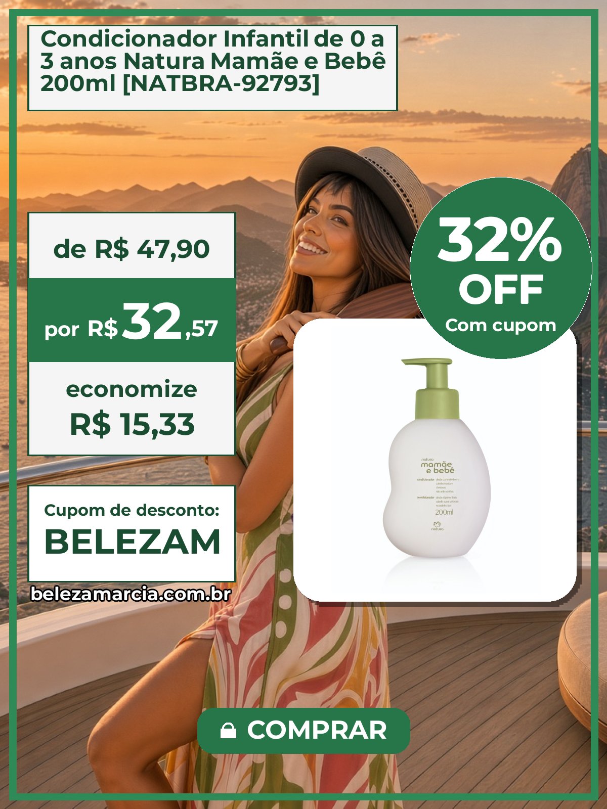 Condicionador Infantil de 0 a 3 anos Natura Mamãe e Bebê 200ml [NATBRA-92793]